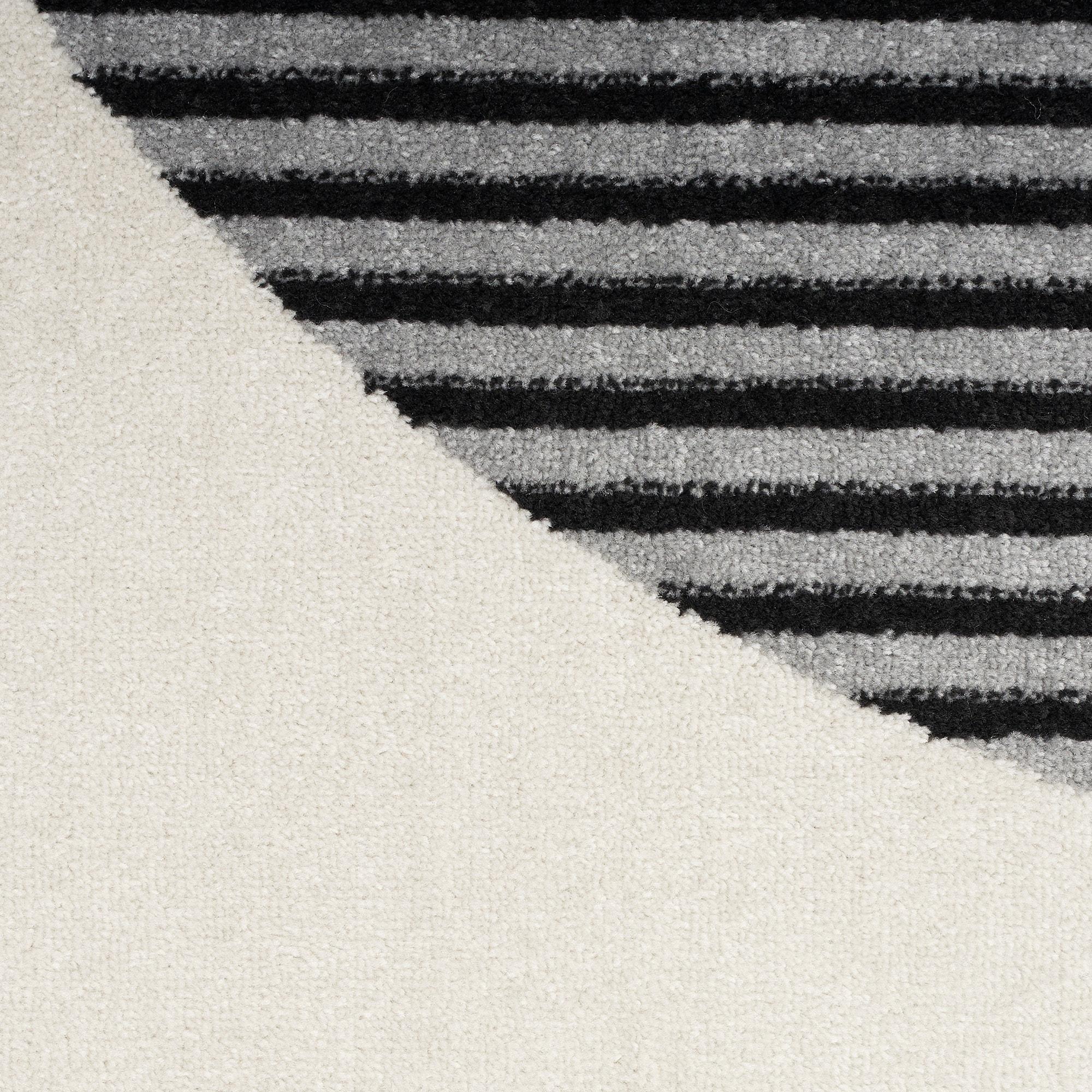 Nourison Modern Passion Circle Mid-Century Modern Indoor Rug Ivory/Black 2' x 3'