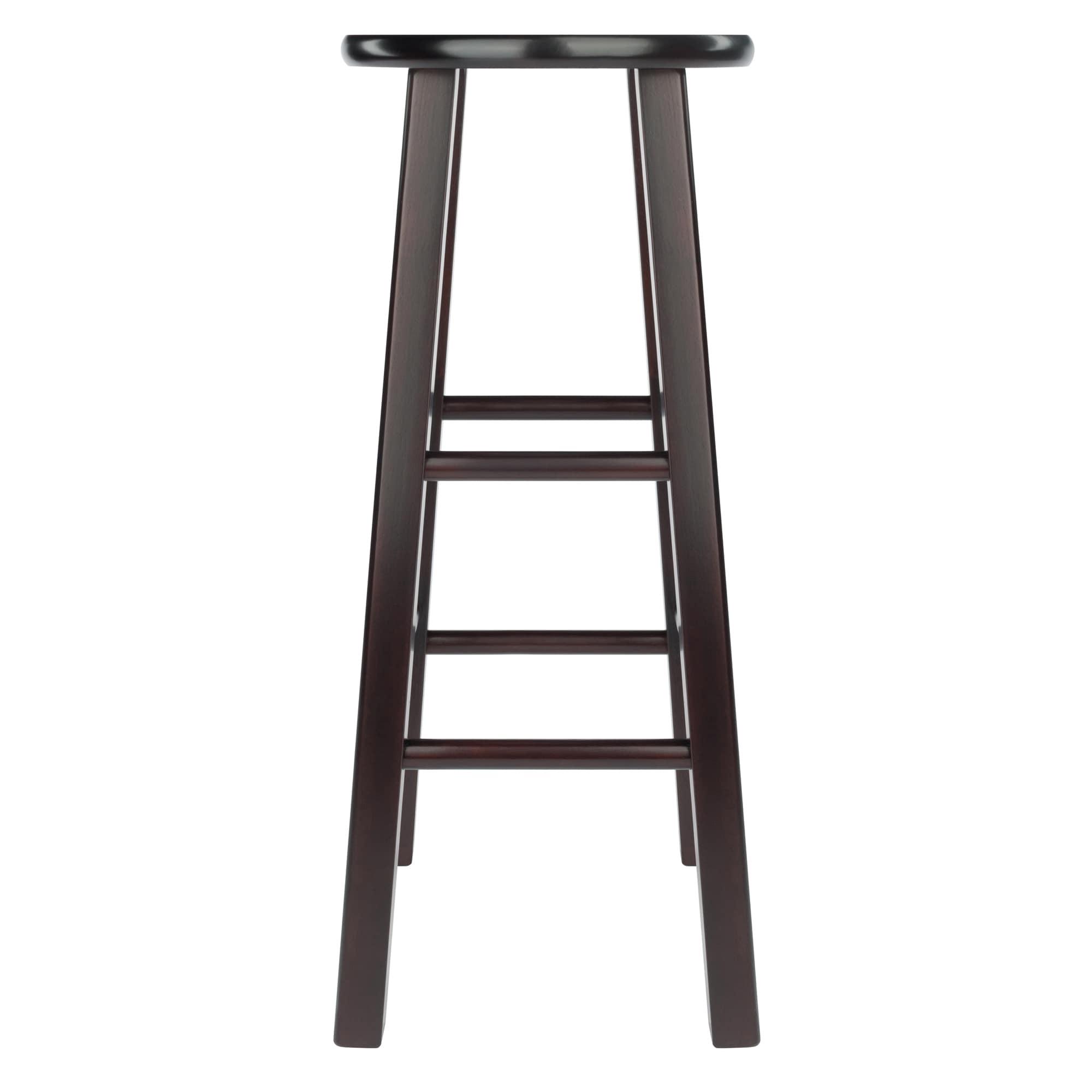 29" 2pc Element Barstools Espresso - Winsome: Solid Wood, High Stools, 220lbs Capacity