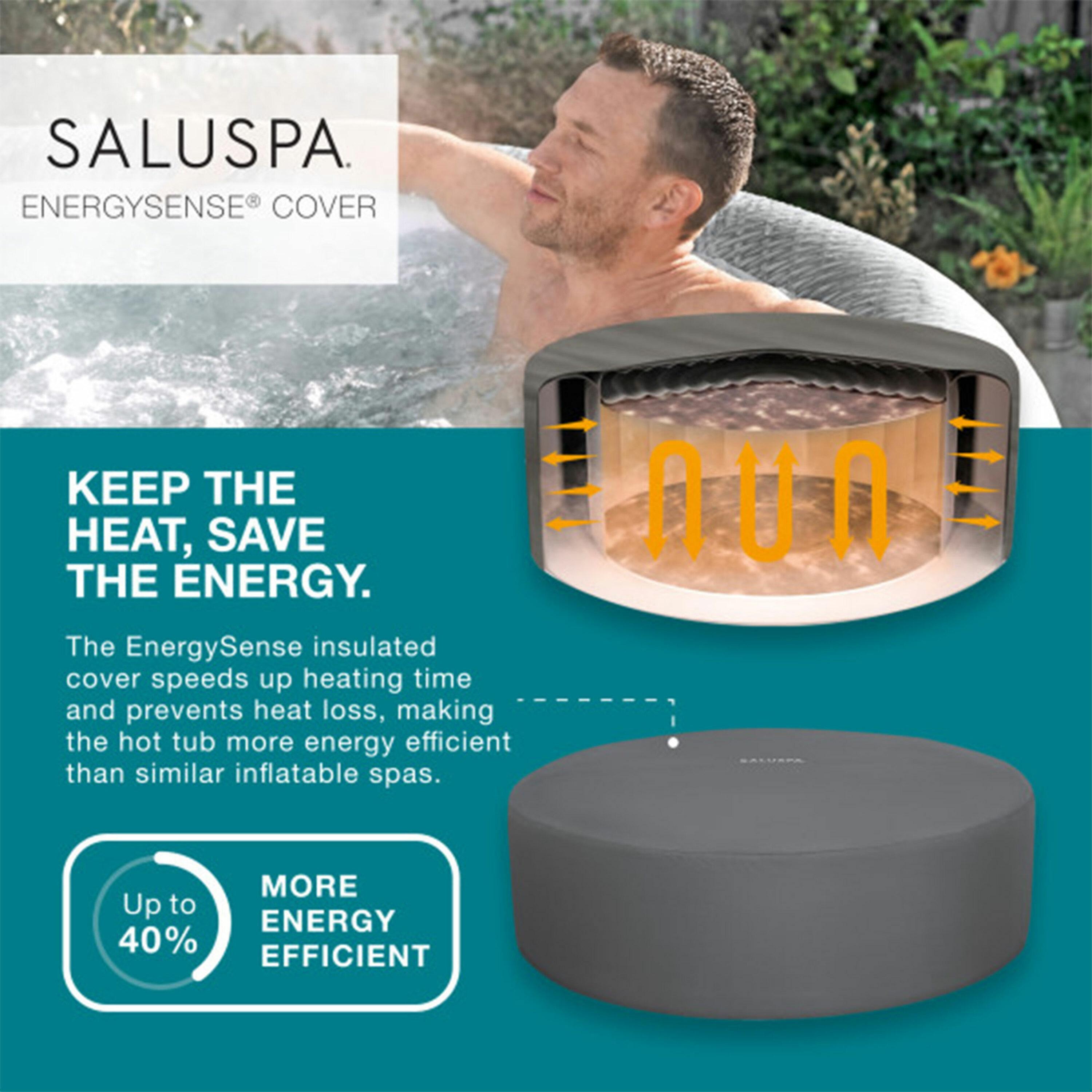 Bestway Coleman Honolulu AirJet Inflatable Hot Tub with EnergySense Cover, 6-Pack SaluSpa Spa Seat and 6 Sets of SaluSpa Padded Headrest Pillows