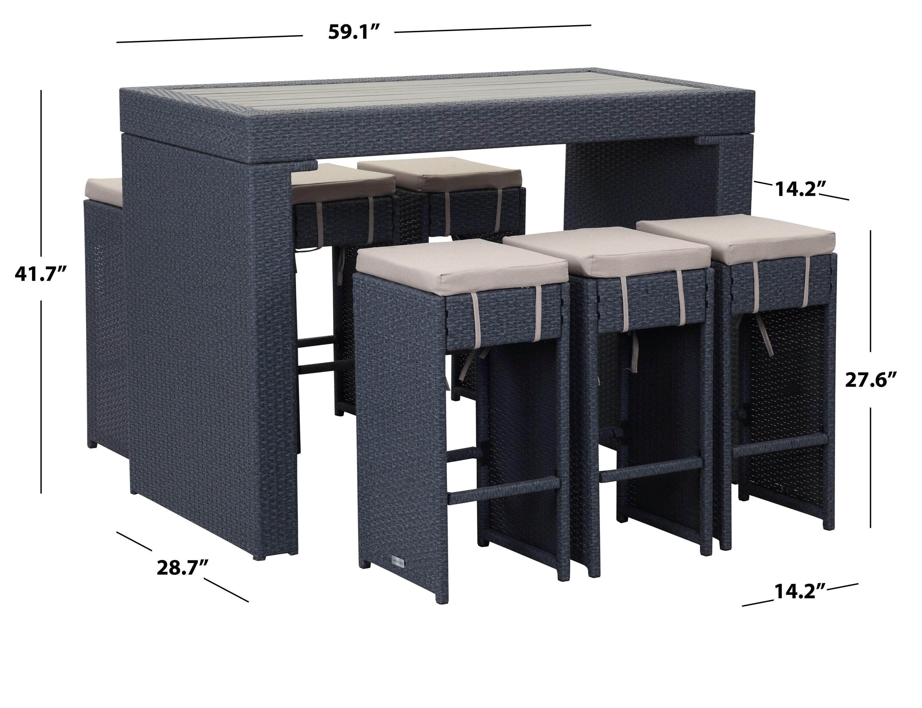 Sanders Bar Set - Indoor/Outdoor - PAT2502 - Titanium/Sand - Safavieh