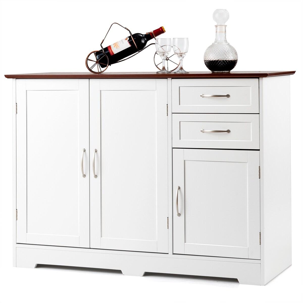 Buffet Server Storage Cabinet With 2-Door Cabinet And 2 Drawers