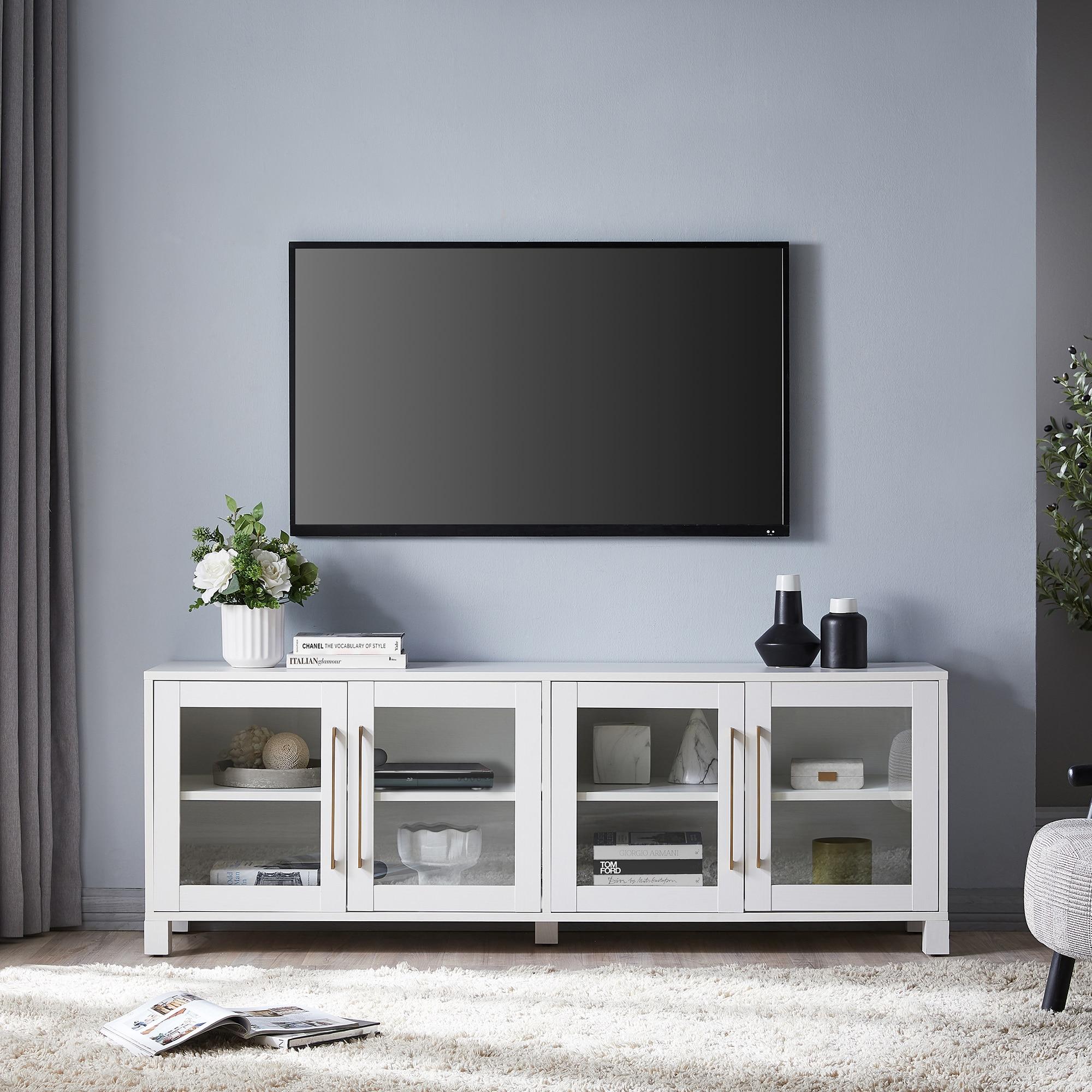 Evelyn&Zoe Quincy Rectangular TV Stand for TV's up to 75", White