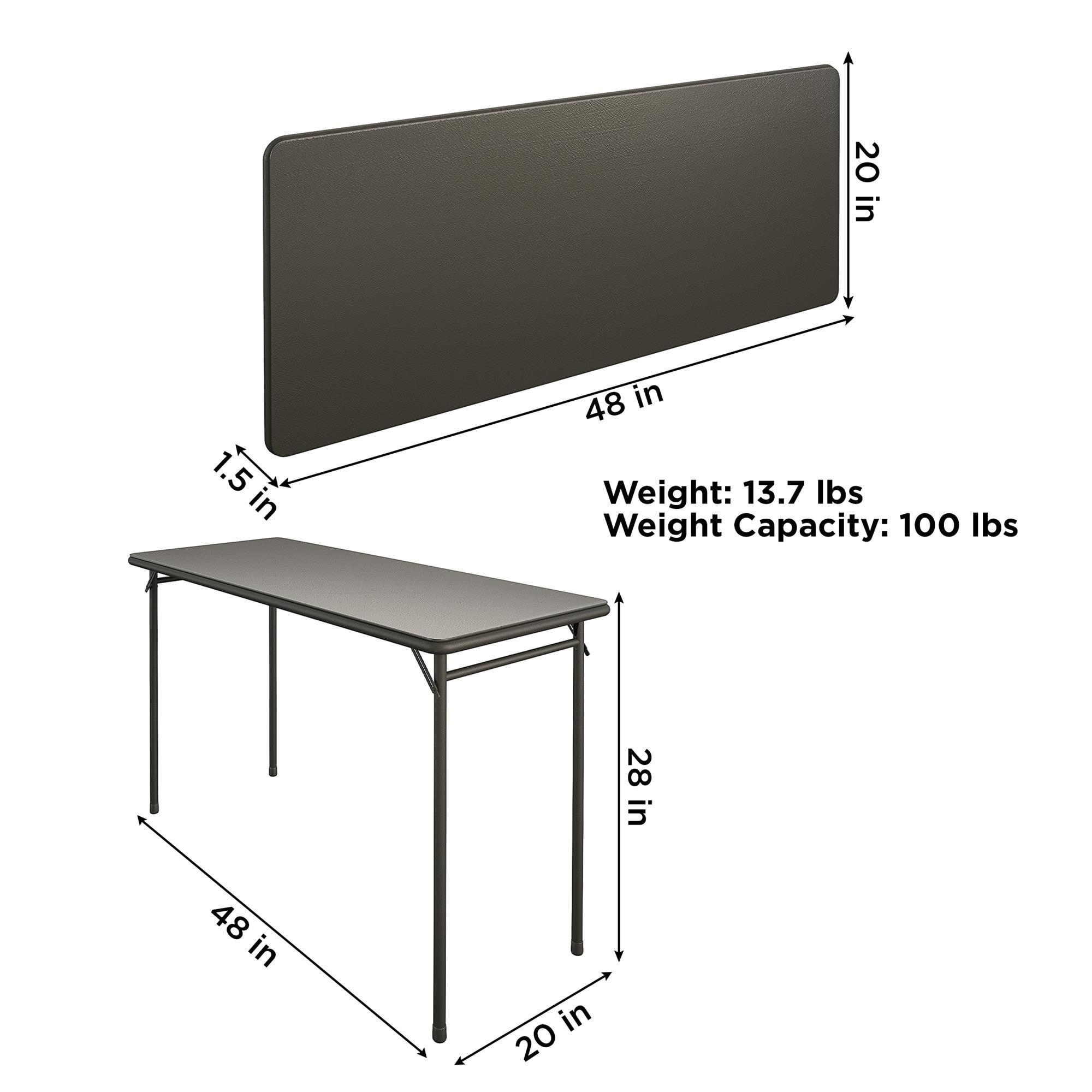 COSCO 20" x 48" Vinyl Top Serving Folding Table