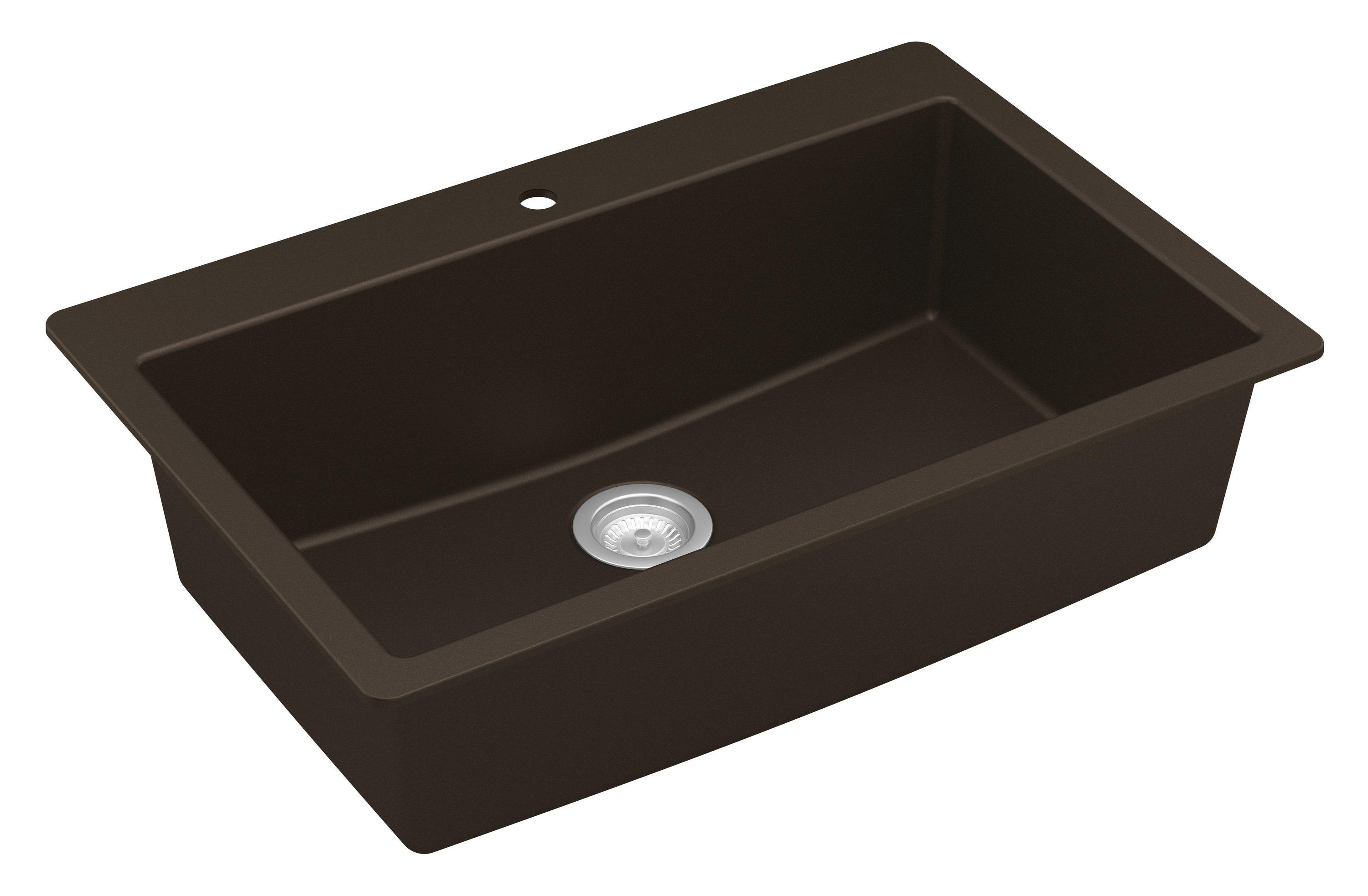 Karran Quartz 33'' X 22'' Large Single Bowl Drop-in Kitchen Sink