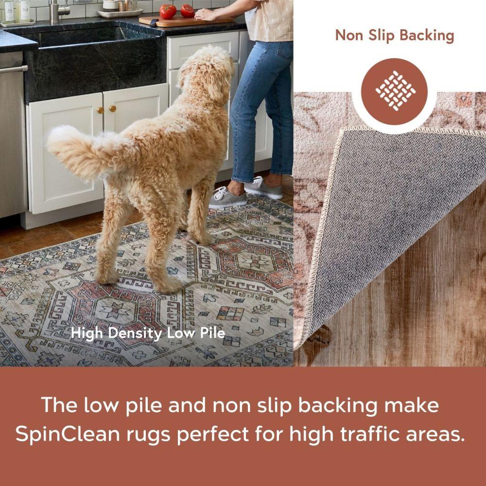Nuloom Tracie Pet Friendly Machine Washable Floral Medallion Area Rug, 8' x 10', Peach
