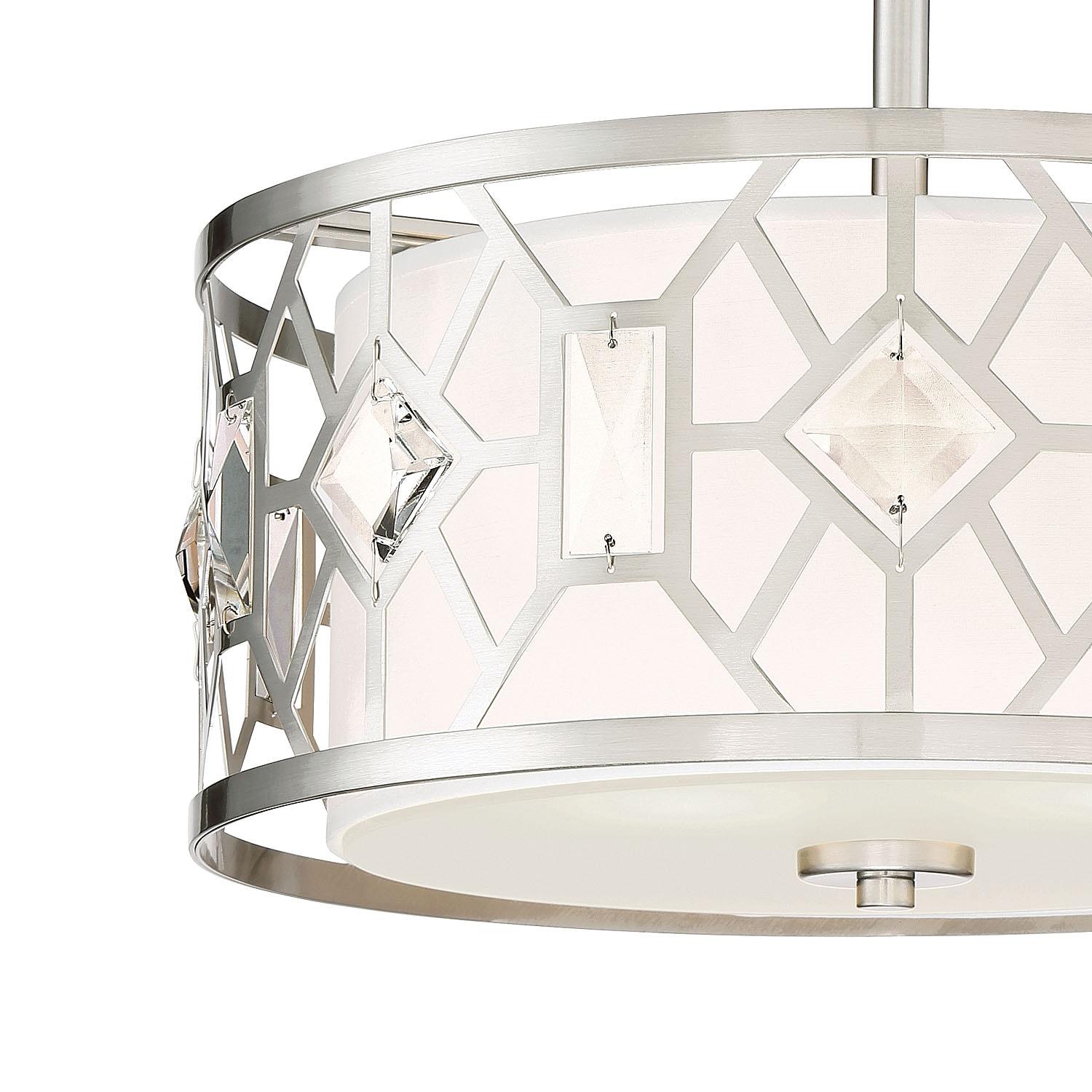 Designers Fountain Brentwood Satin Platinum 2 Light Semi-Flush, 90111-SP
