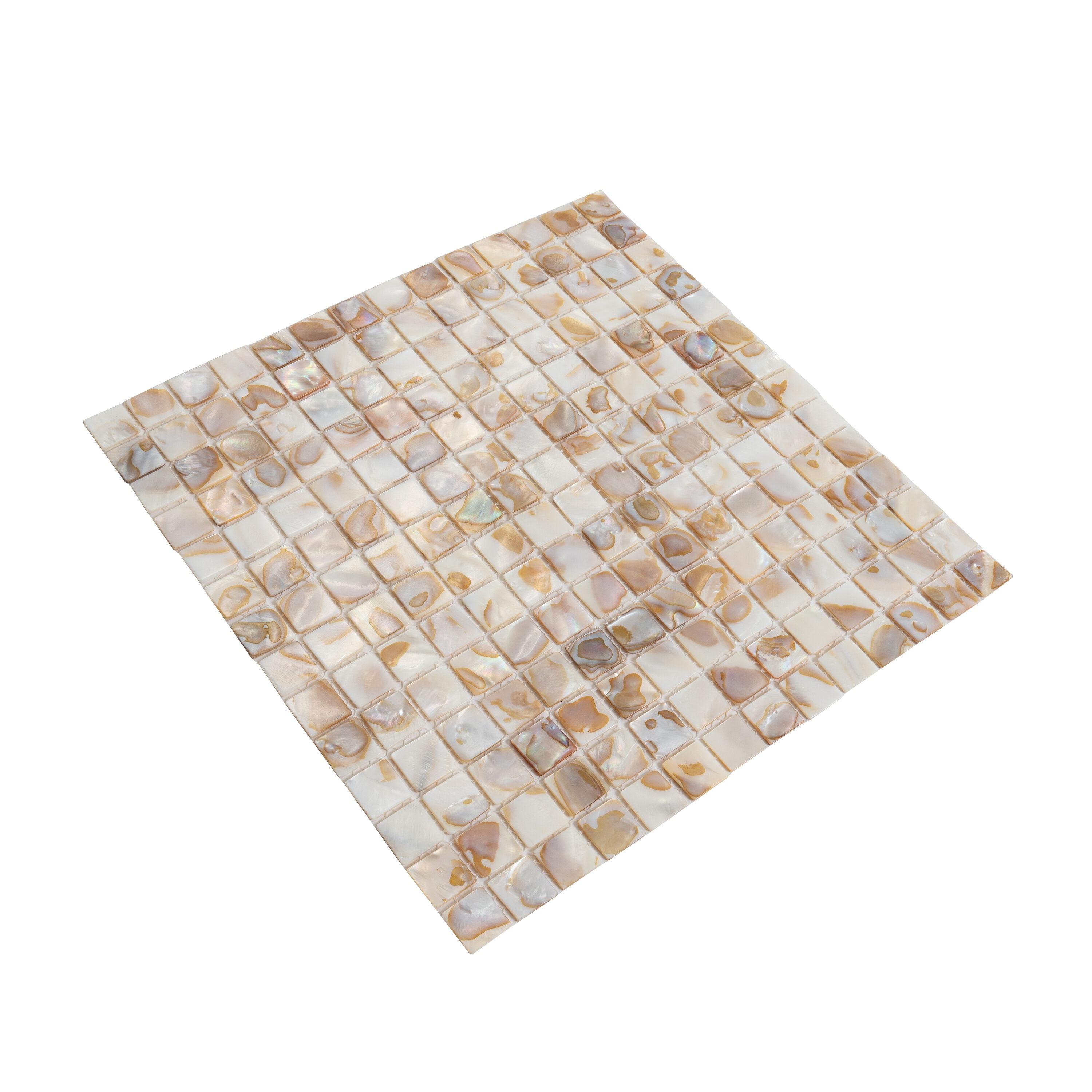 12" x 12" Seashell Grid Mosaic Wall & Floor Tile