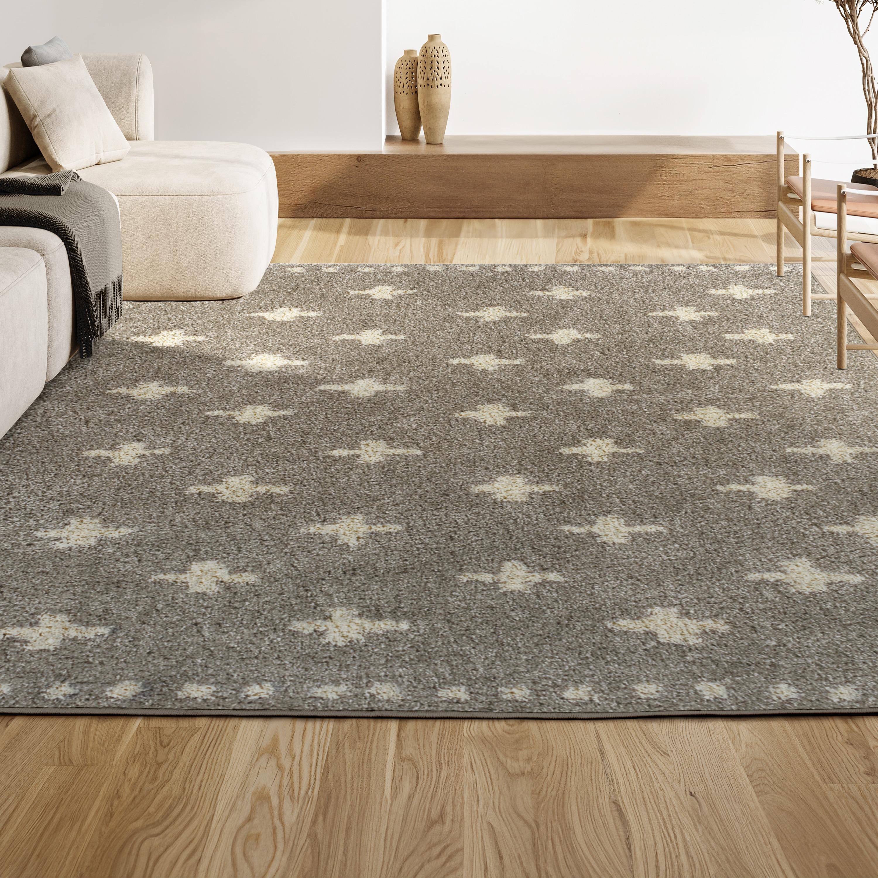 JONATHAN Y Cristo Berber Geometric Shag Gray/Ivory 3 ft. x 5 ft. Area Rug