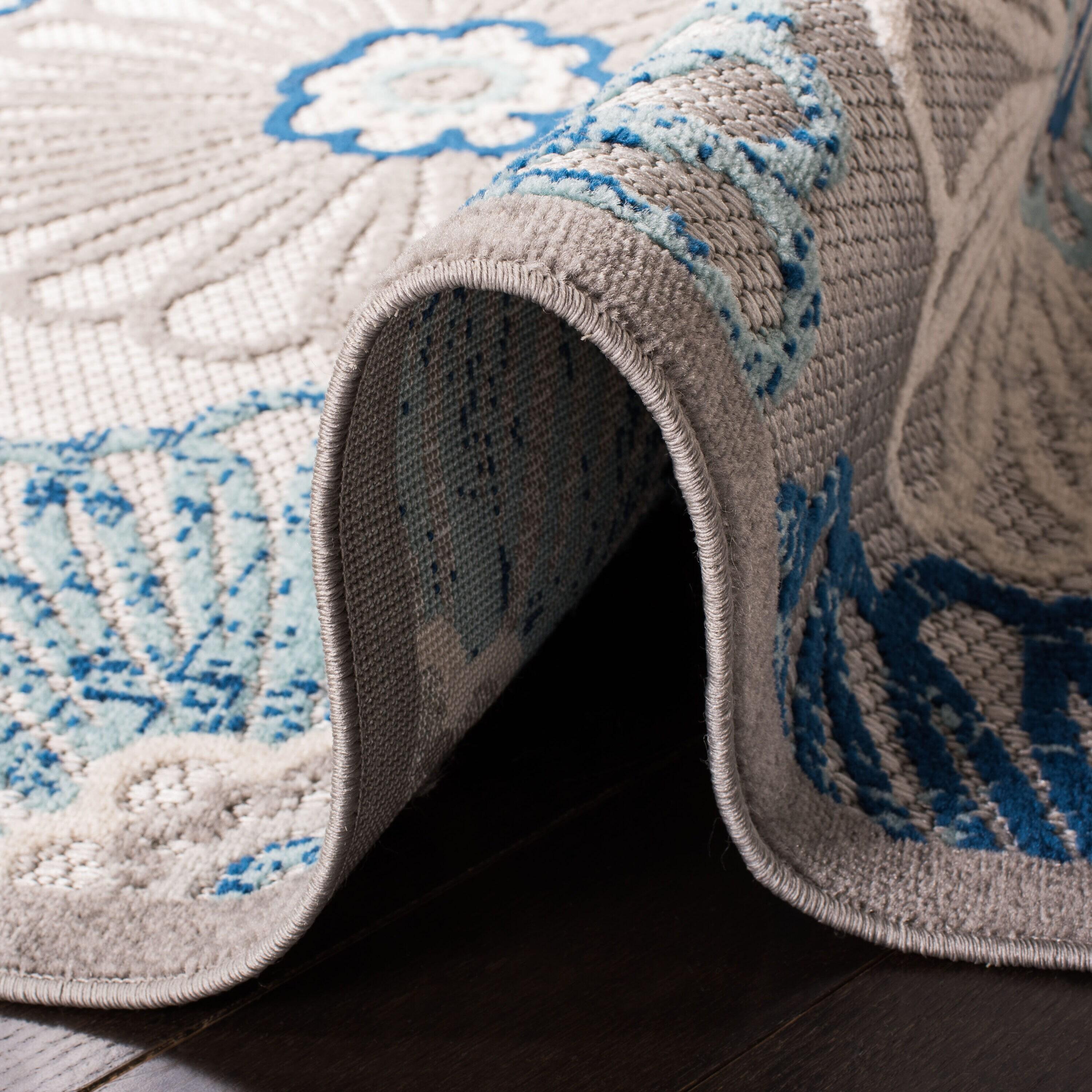 Cabana CBN801 Power Loomed Indoor/Outdoor Area Rug - Grey/Blue - 8'9"x11'9" - Safavieh