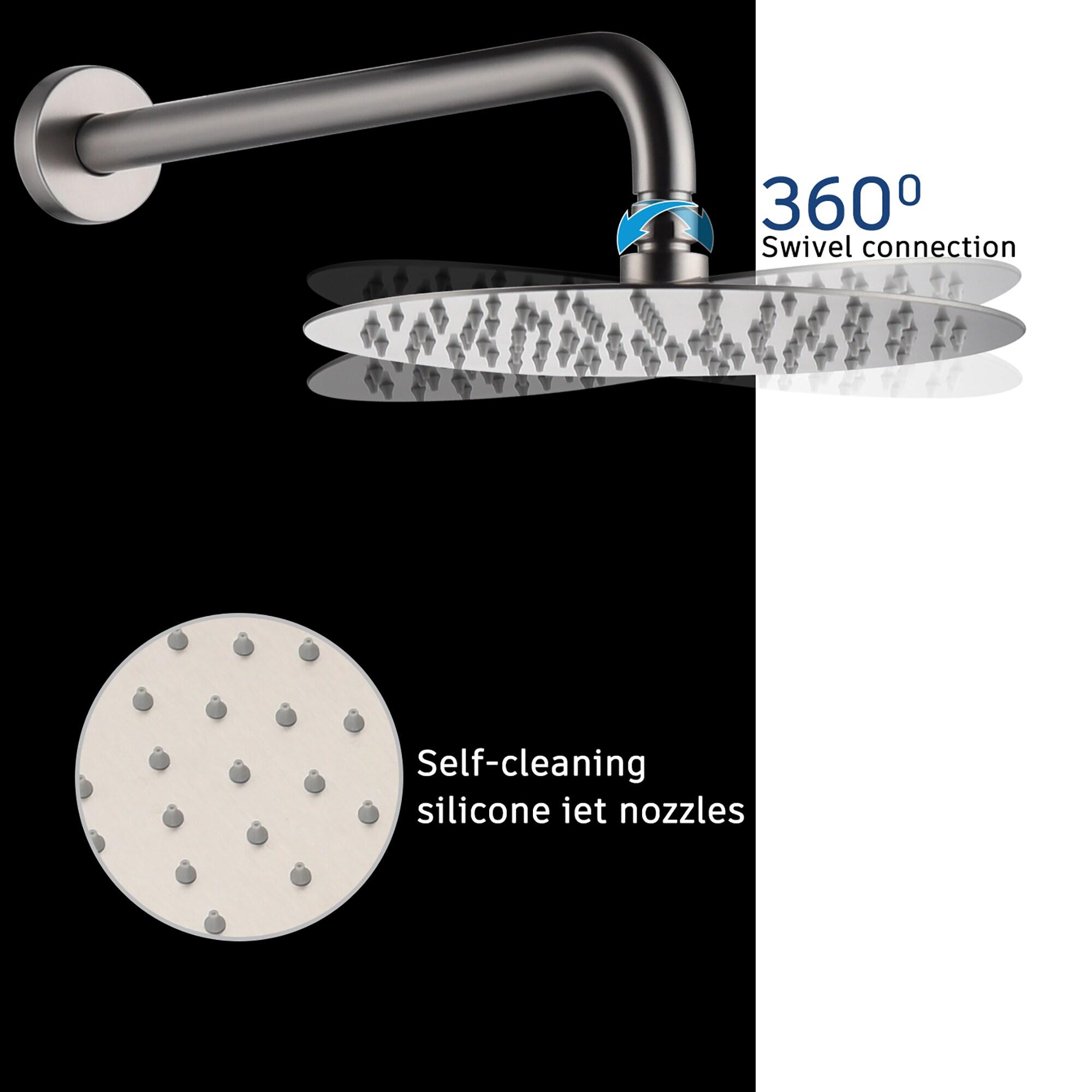 Pressure-Balanced Complete Shower System with 10-Inch Rain Shower Head, Handheld, Rough-in Valve