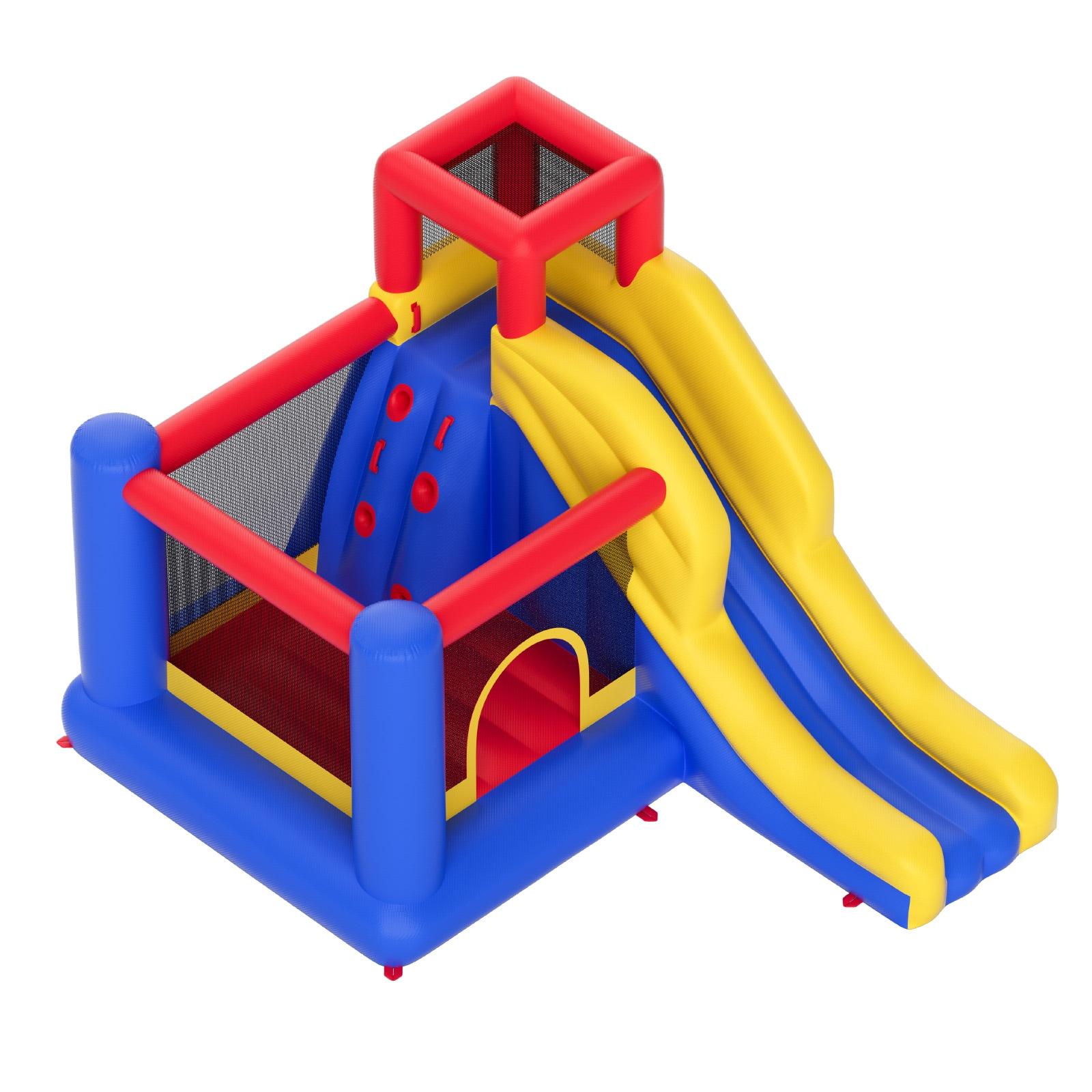 VEVOR Play House for Kids Ages 4-8, Kids Indoor Playground, Bounce House with Slide, Blower and Storage Bag, Family Backyard Birthday Party Gifts for Boys, 134x102x91 inch