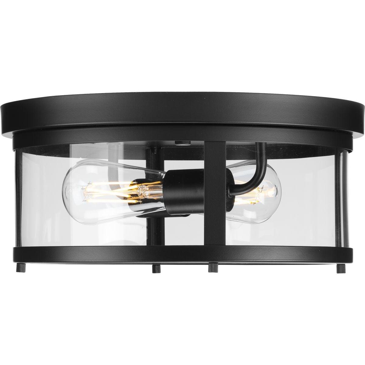 Progress Lighting Gunther Matte Black 2 - Bulb Outdoor Flush Mount Light