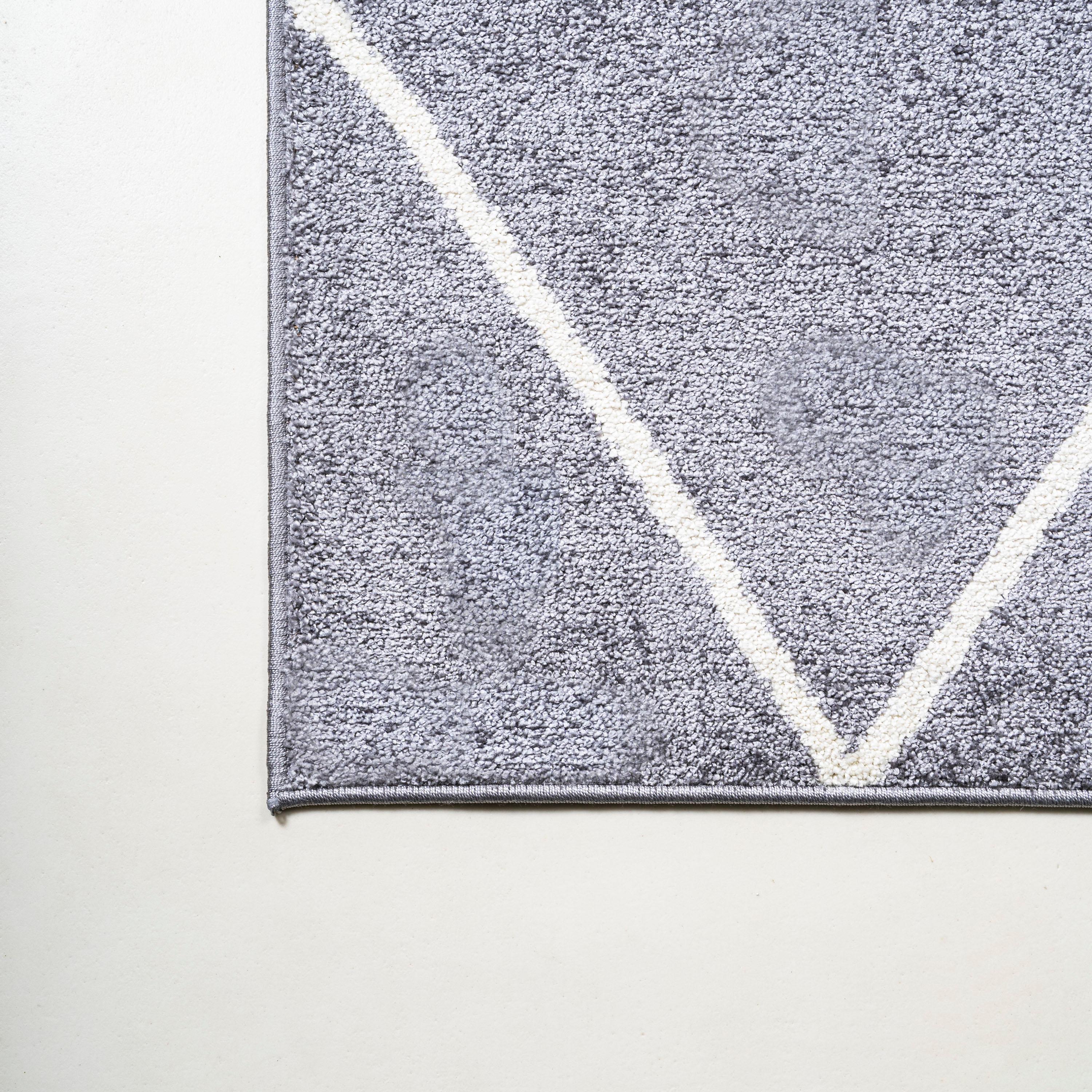 5'x8' Cole Minimalist Diamond Trellis Area Rug, Gray/White - JONATHAN Y