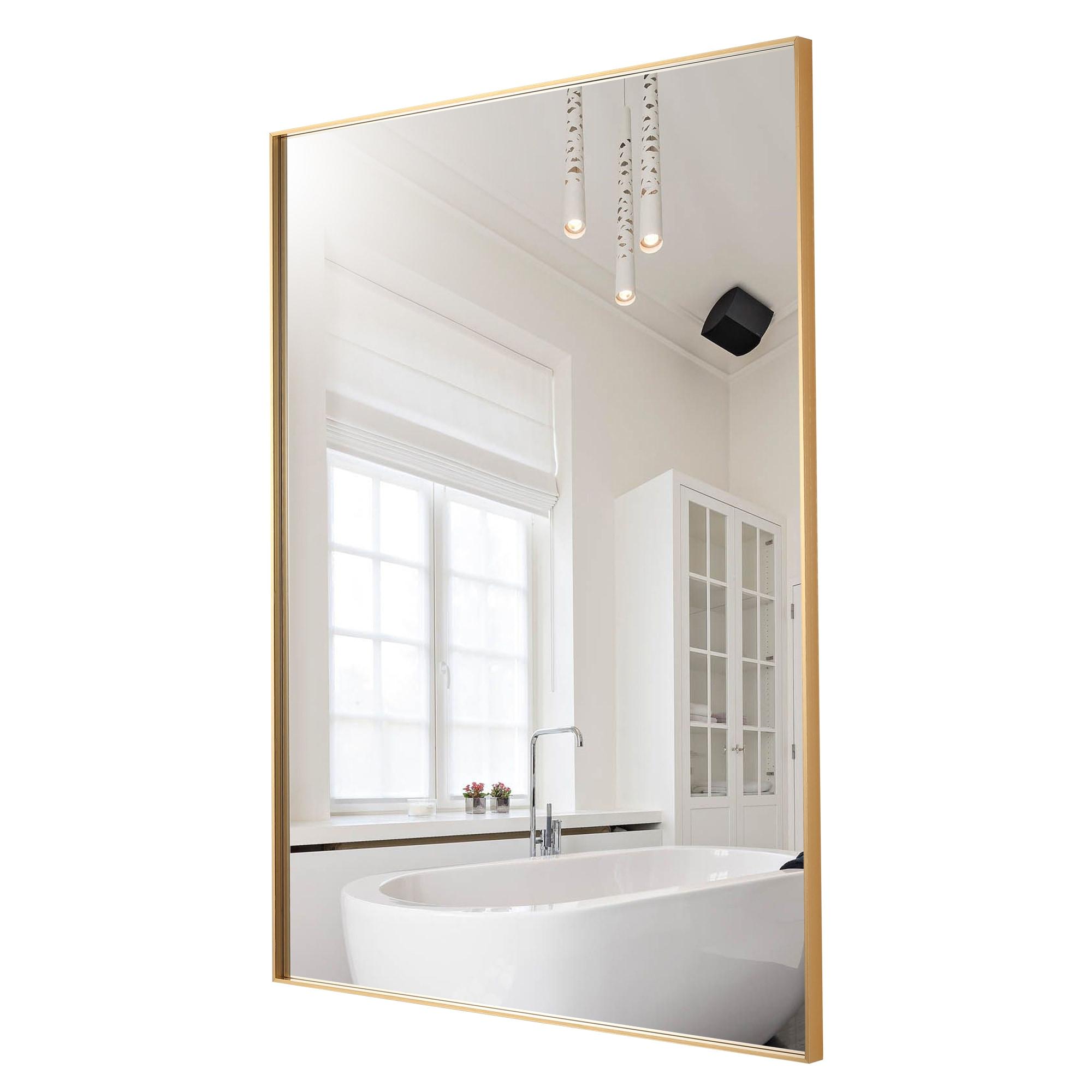 Ledel Modern & Contemporary Rectangle Bathroom Vanity Mirror Metal Framed Wall Mirror