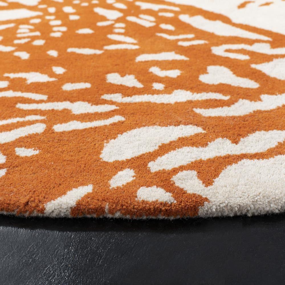 Bella BEL115 Hand Tufted Area Rug - Beige/Terracotta - 5' Round - Safavieh.