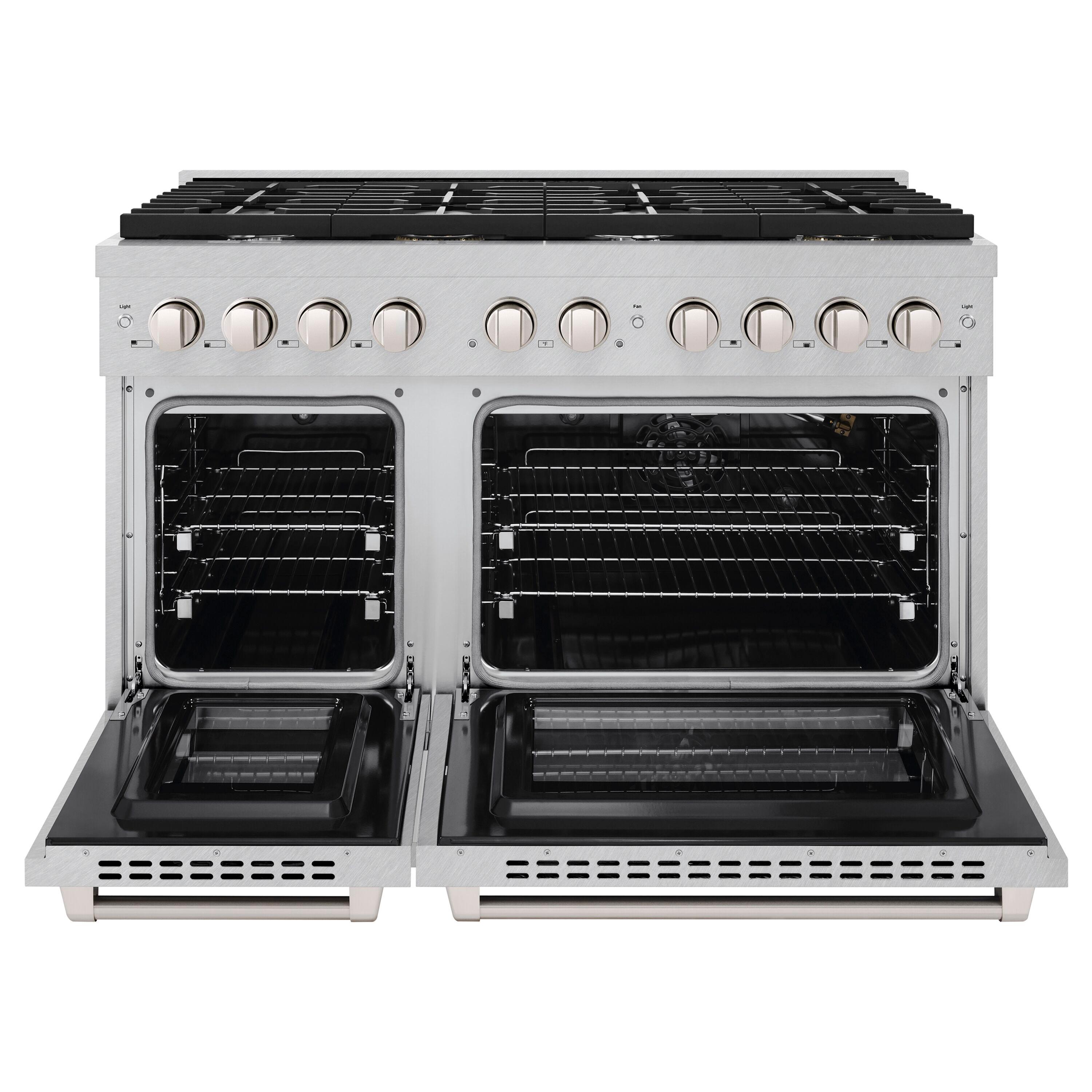 ZLINE 48" Paramount Double Oven Gas Range w/ 8 Burners in DuraSnow