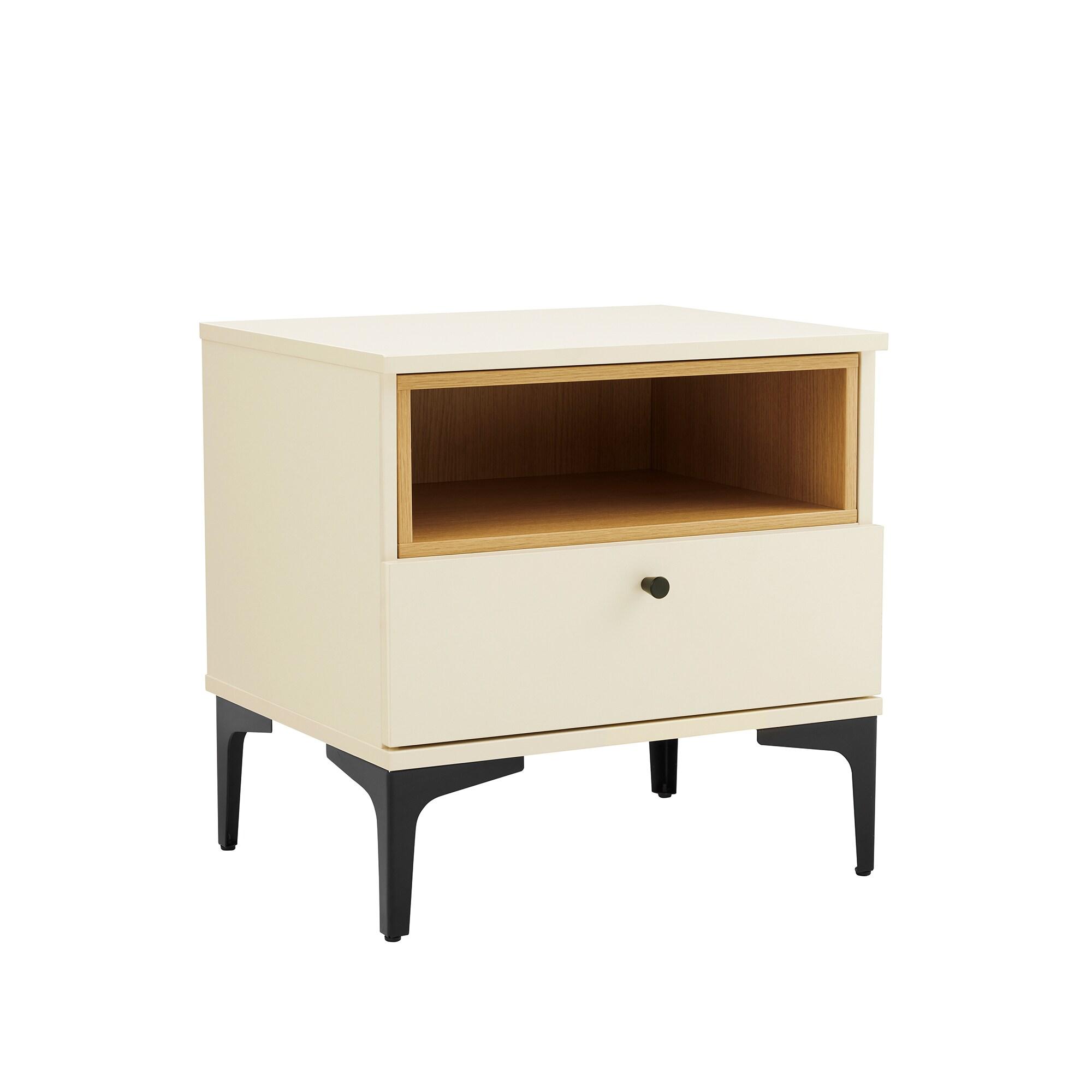 Ivy Bronx Modern Decatur Nightstand with 1 Full Extension Drawer and Metal Legs