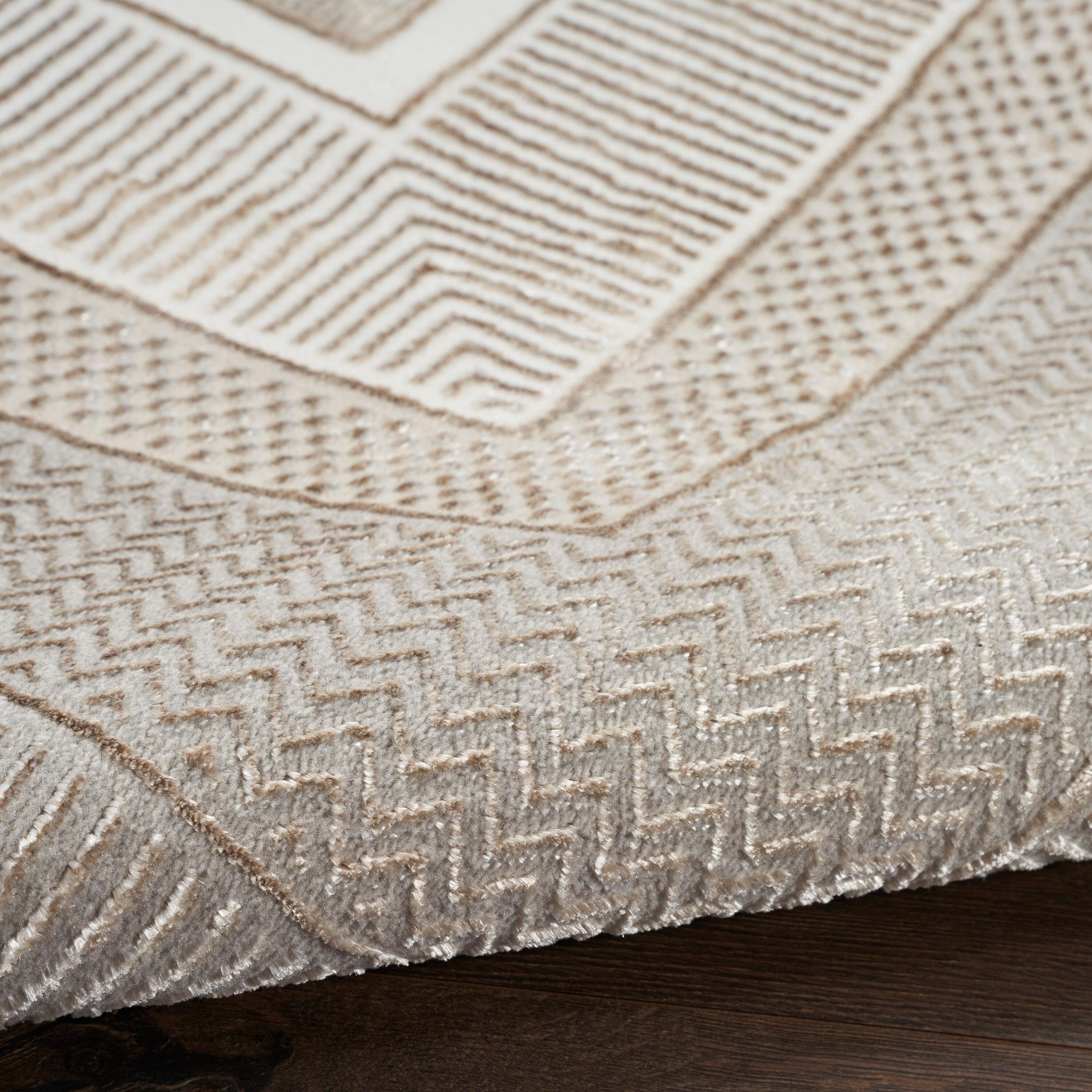 Nourison Glam 7'10" x 9'10" Ivory Modern Indoor Rug