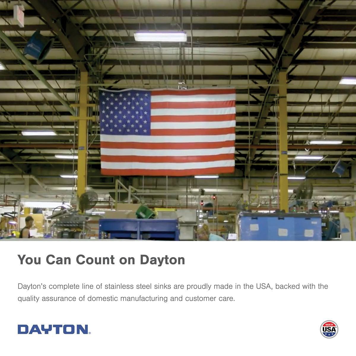 Dayton Stainless Steel D225191 25" x 19" x 6-5/16", Equal Double Bowl Top Mount Sink