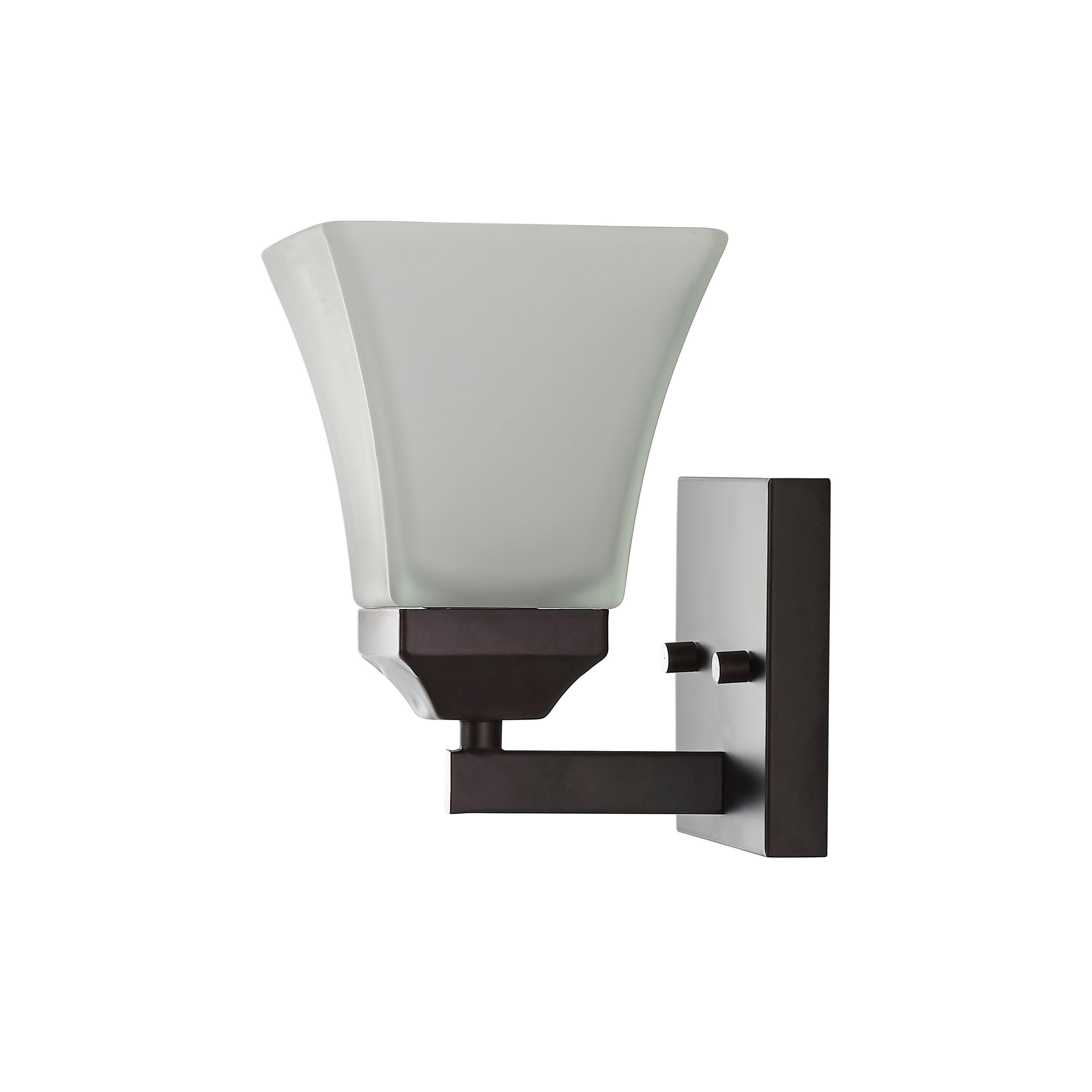 JONATHAN Y Staunton 5" 1-Light Iron/Glass Modern Cottage LED Vanity Light, Oil Rubbed Bronze