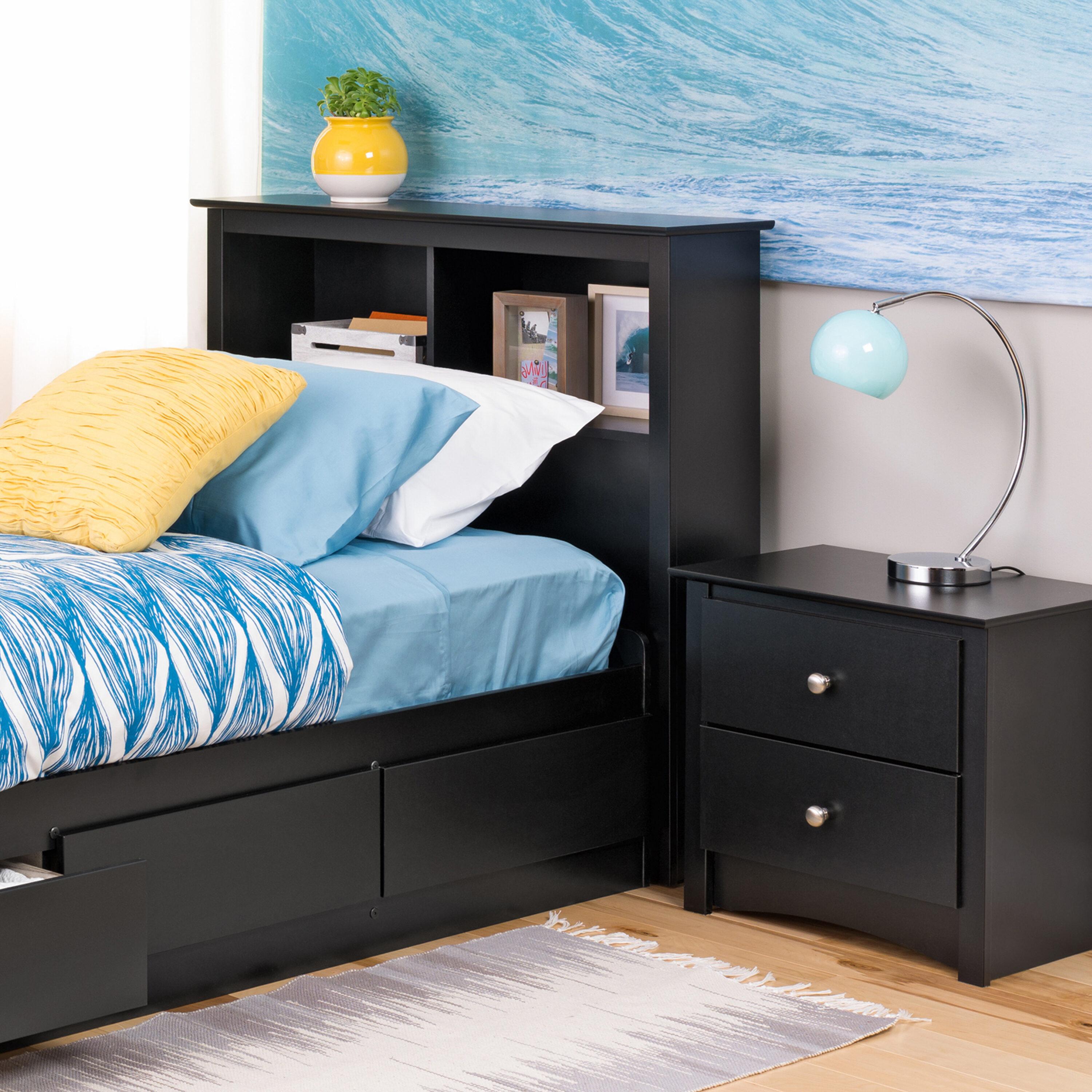 Twin Bookcase Headboard Black - Prepac