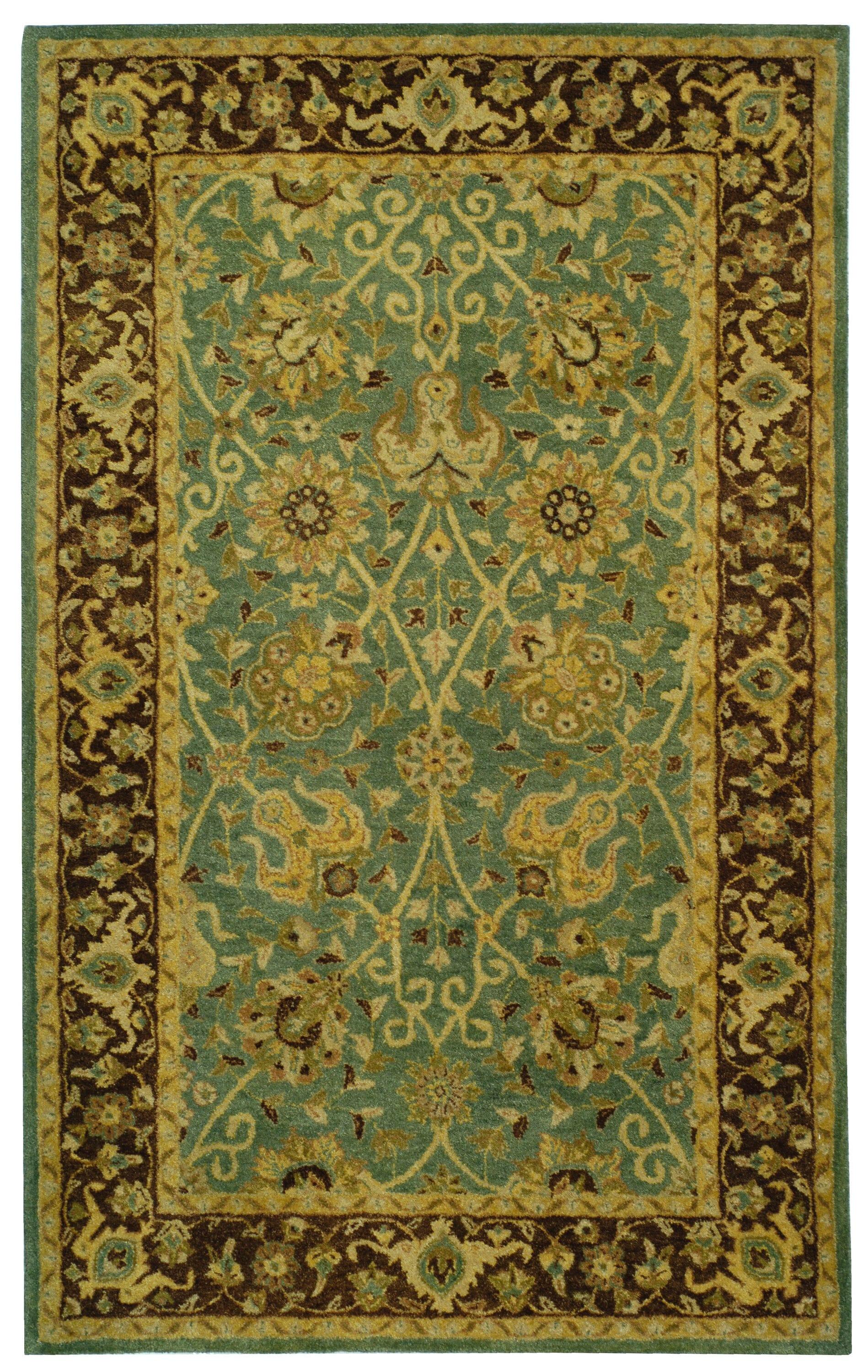 Antiquity AT21 Hand Tufted Indoor Area Rug - Green/Brown - 6'x9' - Safavieh
