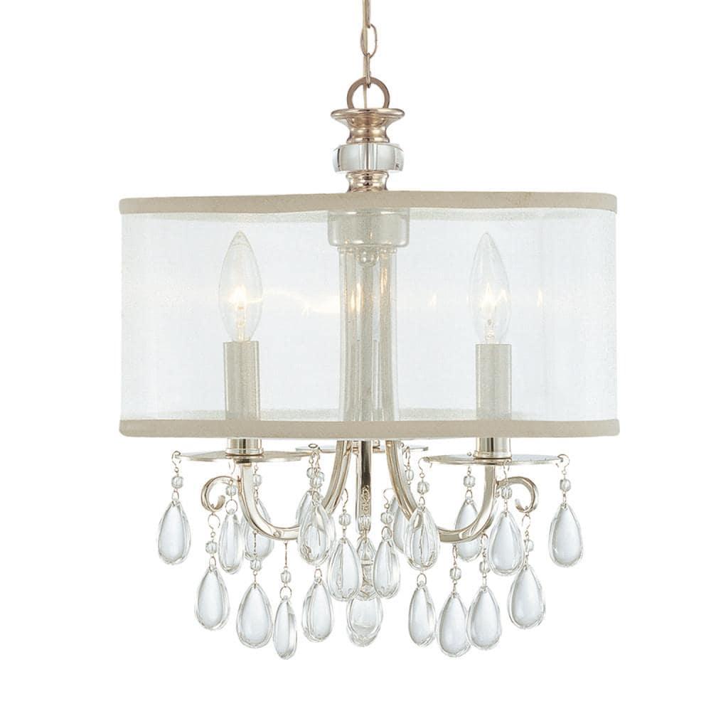 Three Light Chandelier In Minimalist Style 14 Inches Wide By 17 Inches High-Polished Chrome Finish    -Traditional Installation Crystorama Lighting