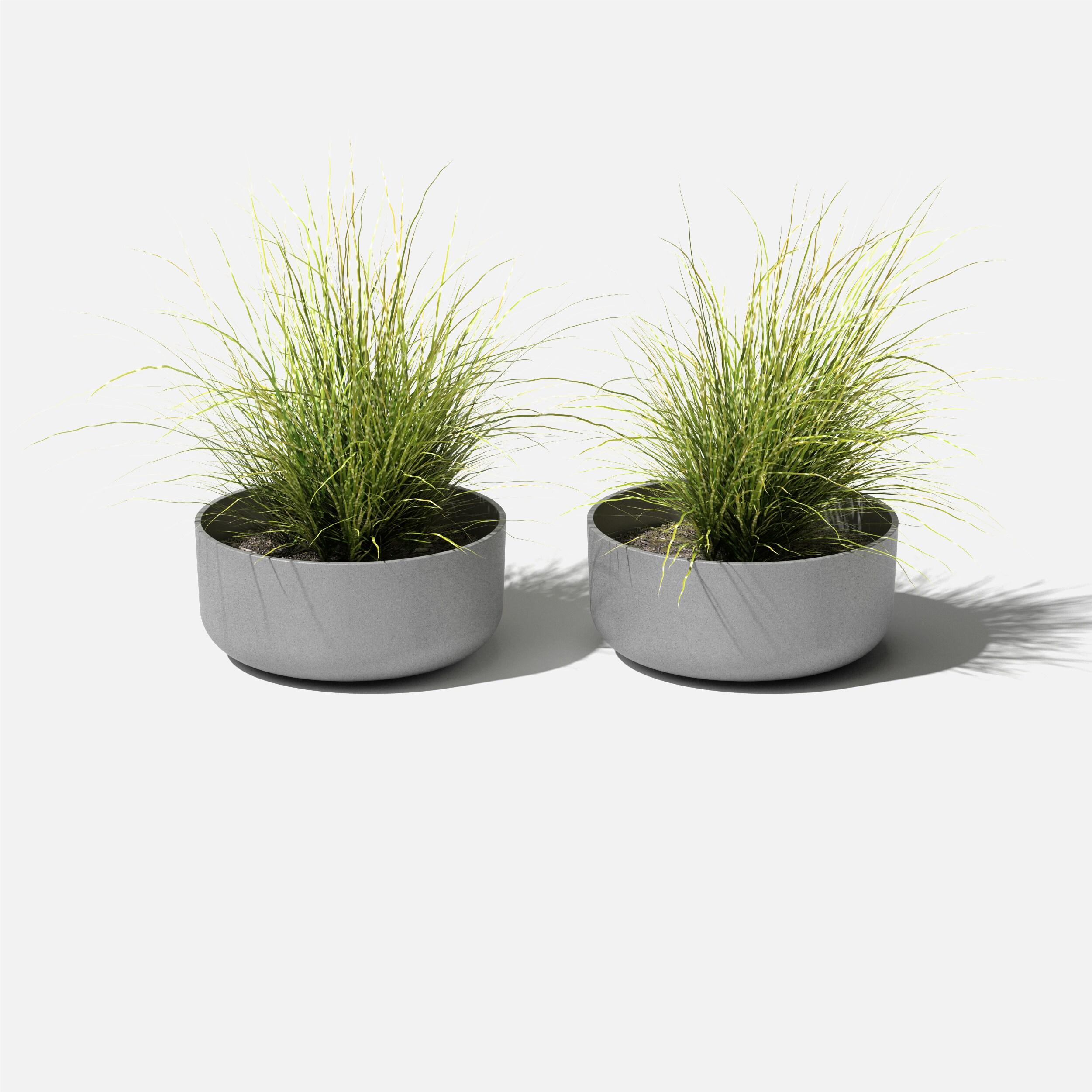 Veradek Mason Series Kona Bowl 14" Plastic-Stone Planter 2-Pack Gray