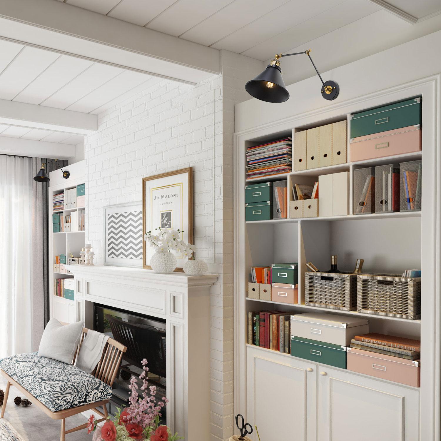 7.3-in W 1-Light Black Modern/Contemporary LED Wall Sconce for Dressing Room, Powder Room