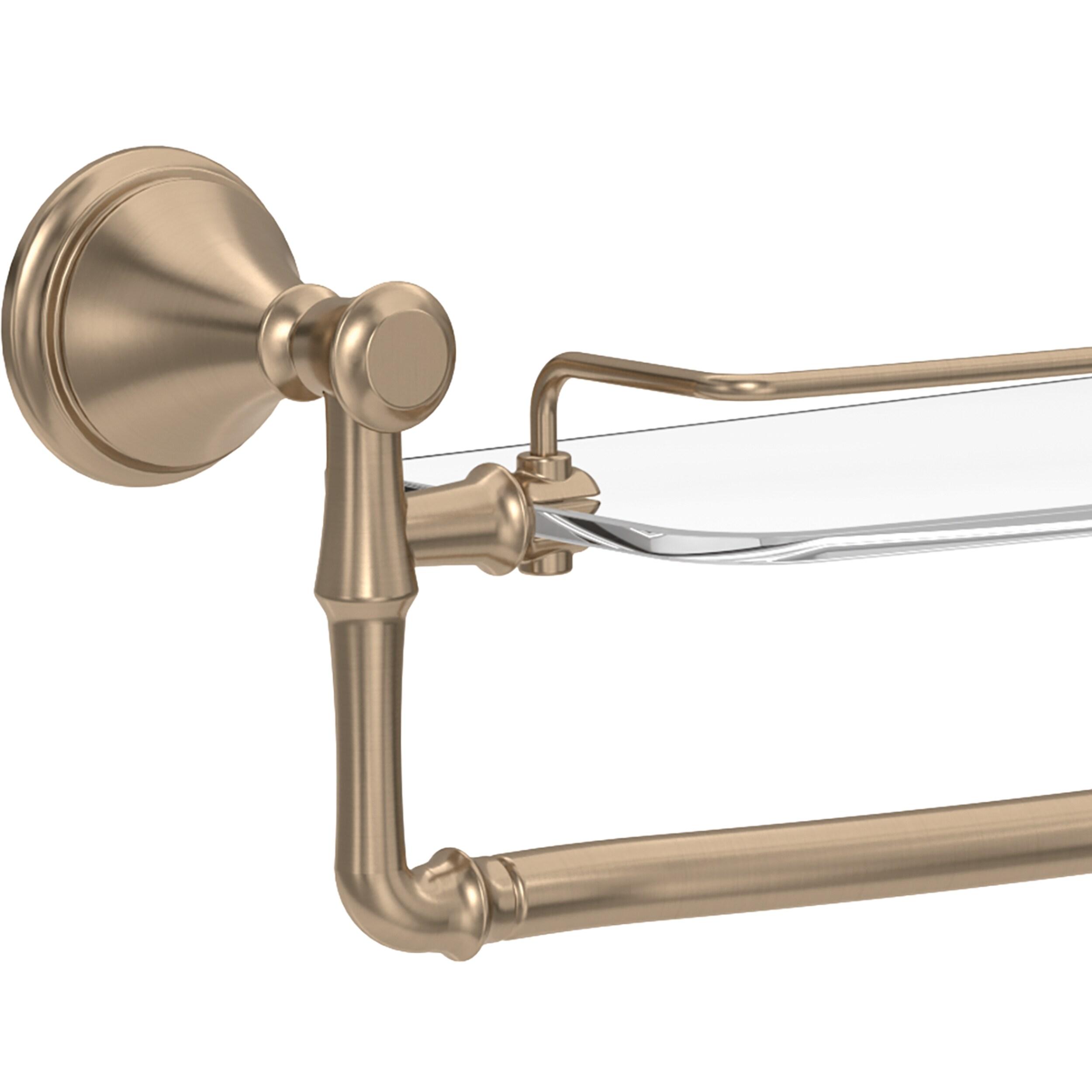 Delta Cassidy 18 in. Glass Shelf with Towel Bar