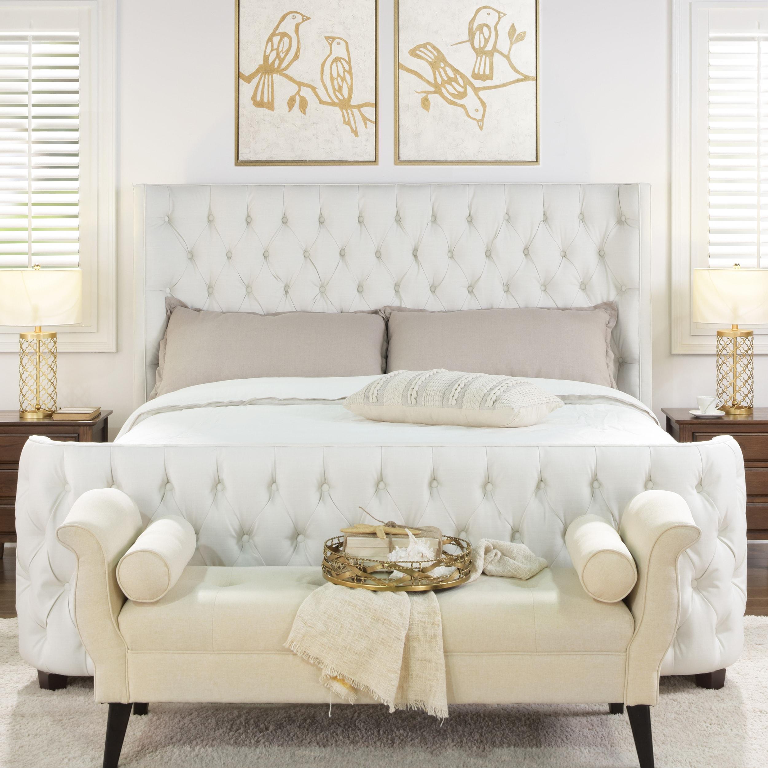 Brooklyn King Tufted Bed, Antique White