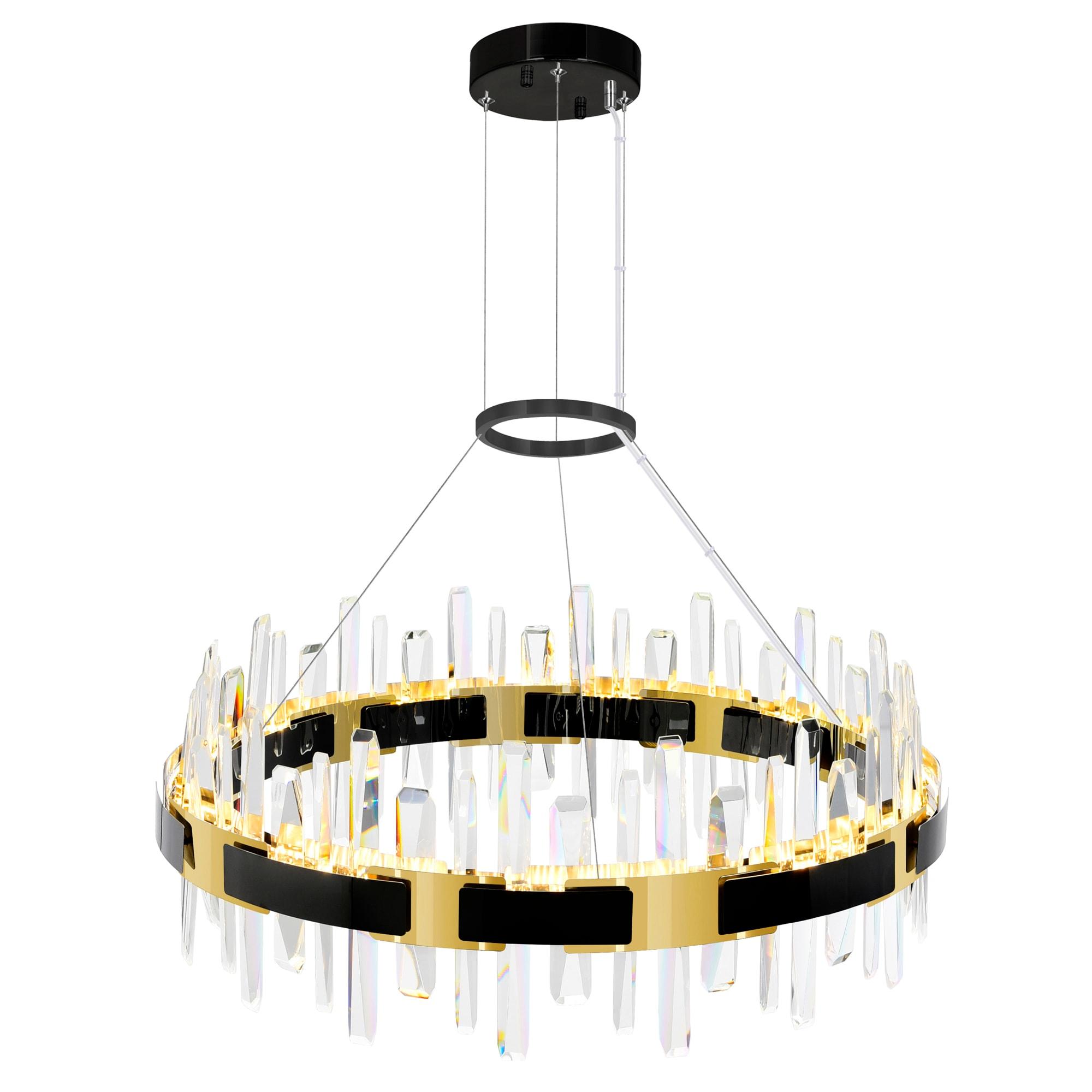 CWI Lighting Aya LED Integrated Pearl Black Metal Chandelier