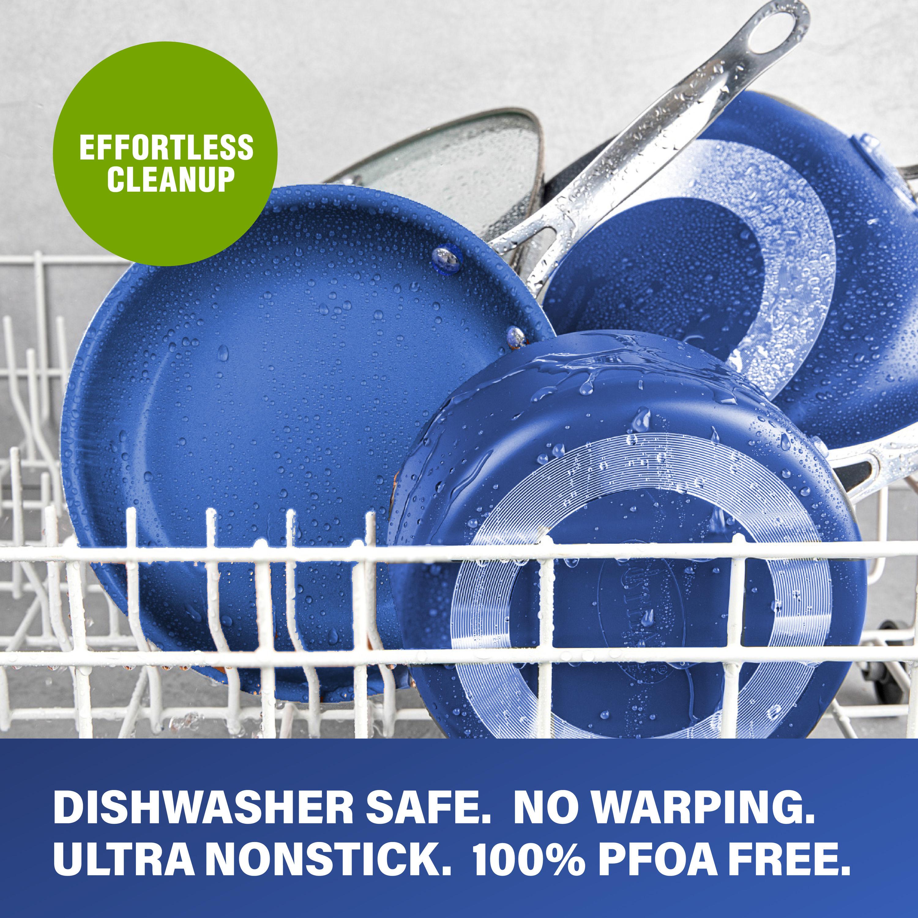 Granitestone Blue 20 Piece Aluminum Non Stick Cookware & Bakeware Set with Ultra Nonstick Surface, Oven & Dishwasher Safe