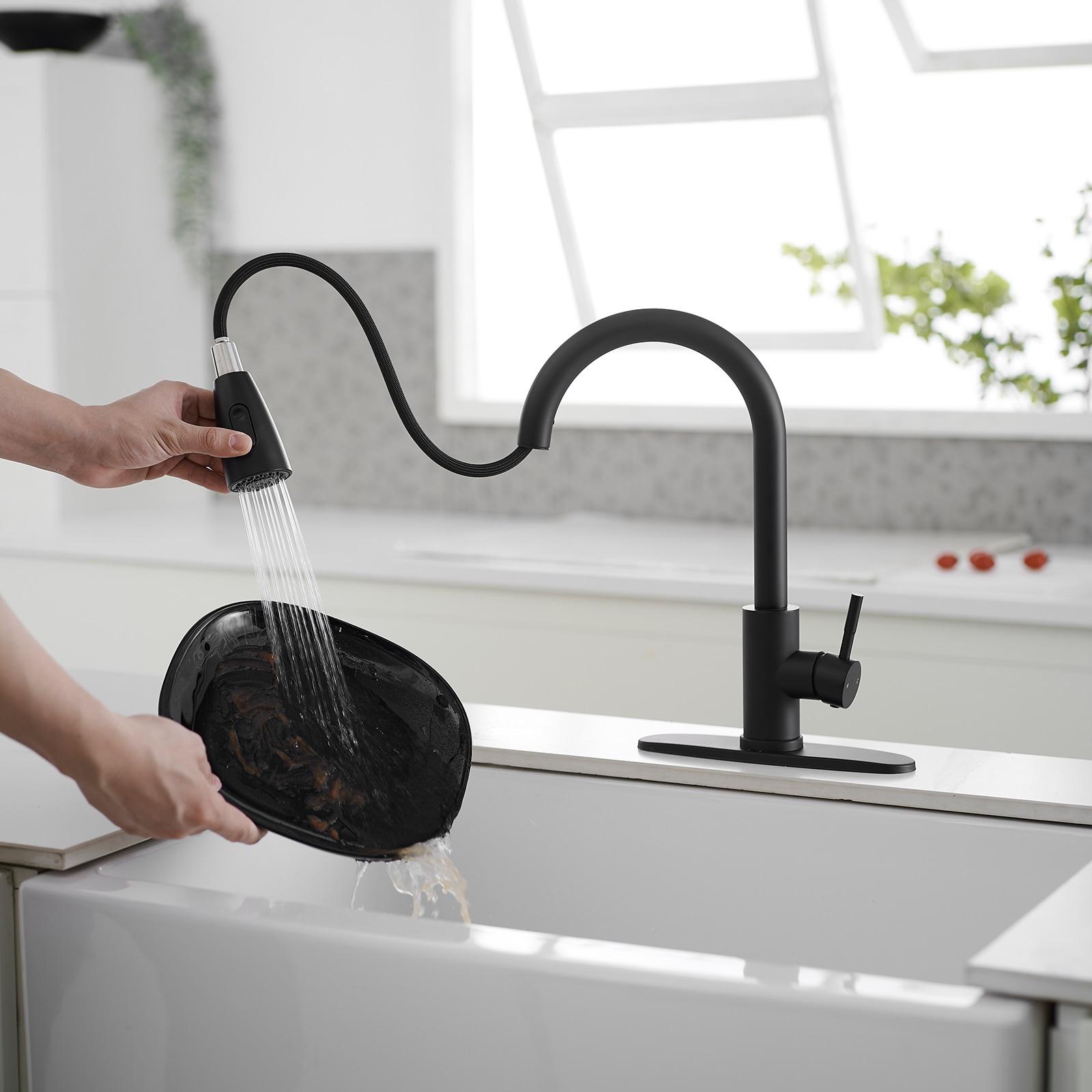 Single handle pull down sprayer kitchen faucet commercial kitchen sink faucet