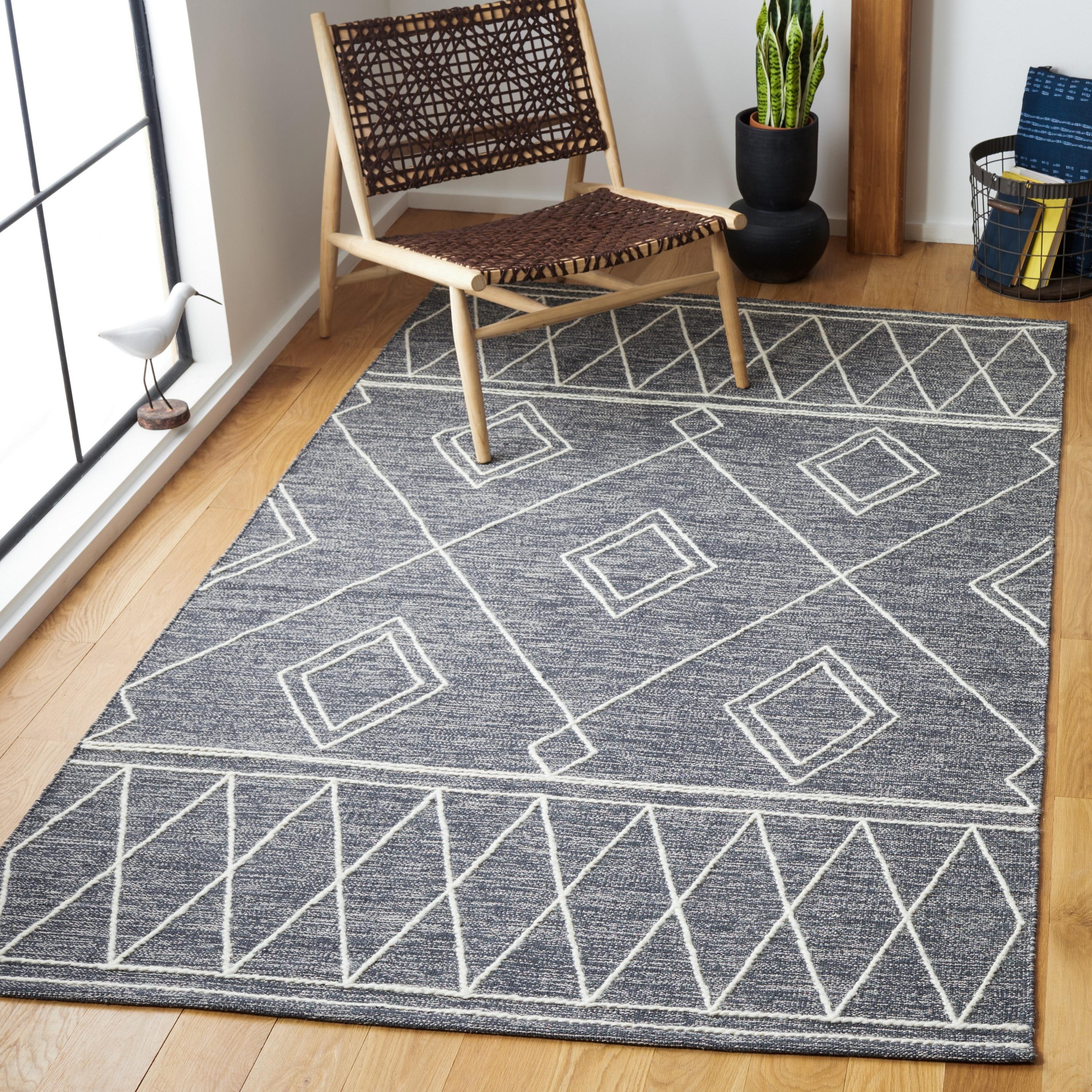 Steelside™ Holtby Southwestern Hand-Woven Flatweave Charcoal/Ivory Area Rug | Wayfair