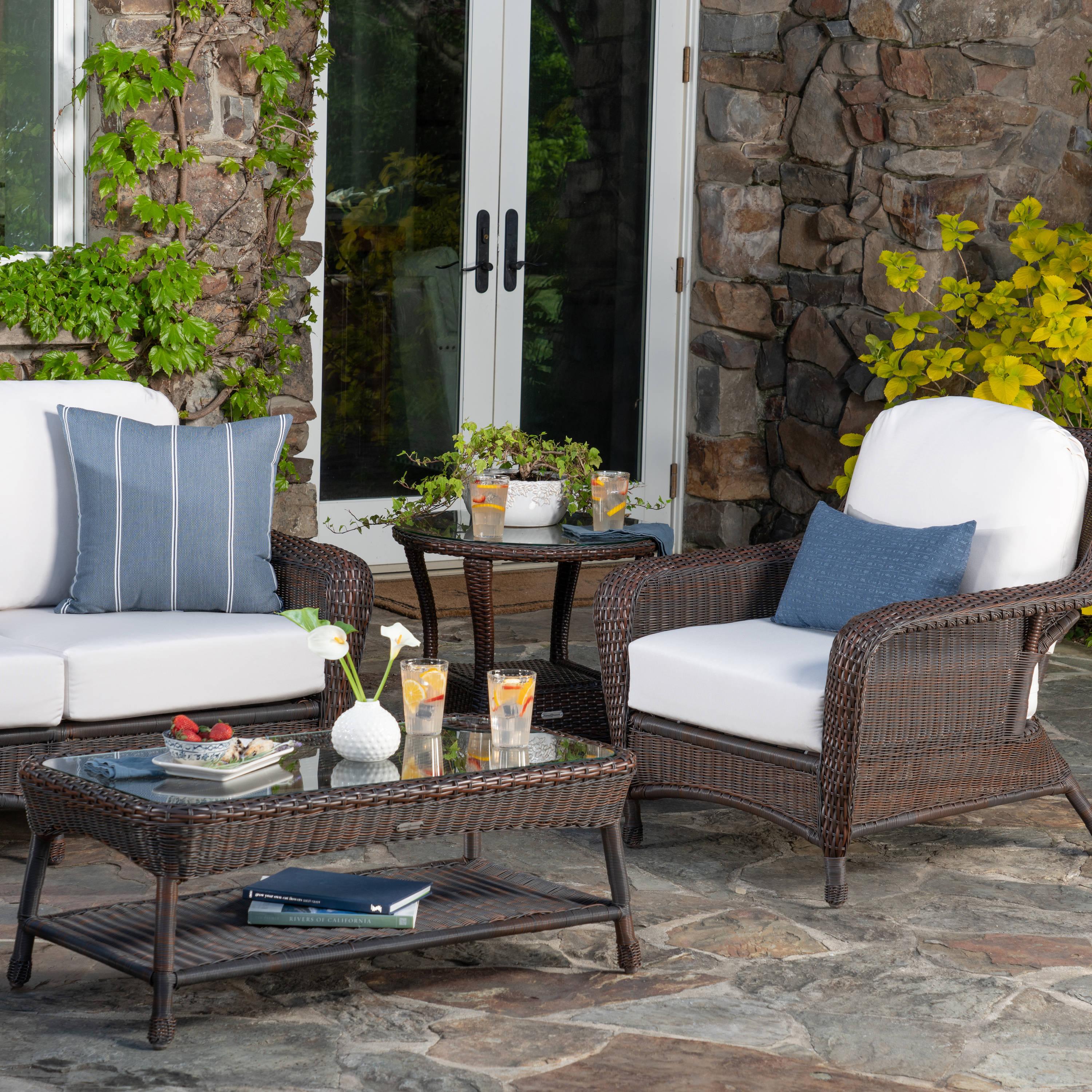 Tortuga Outdoor Lexington Brown Wicker Outdoor 6-Piece Patio Furniture Set with Cushions