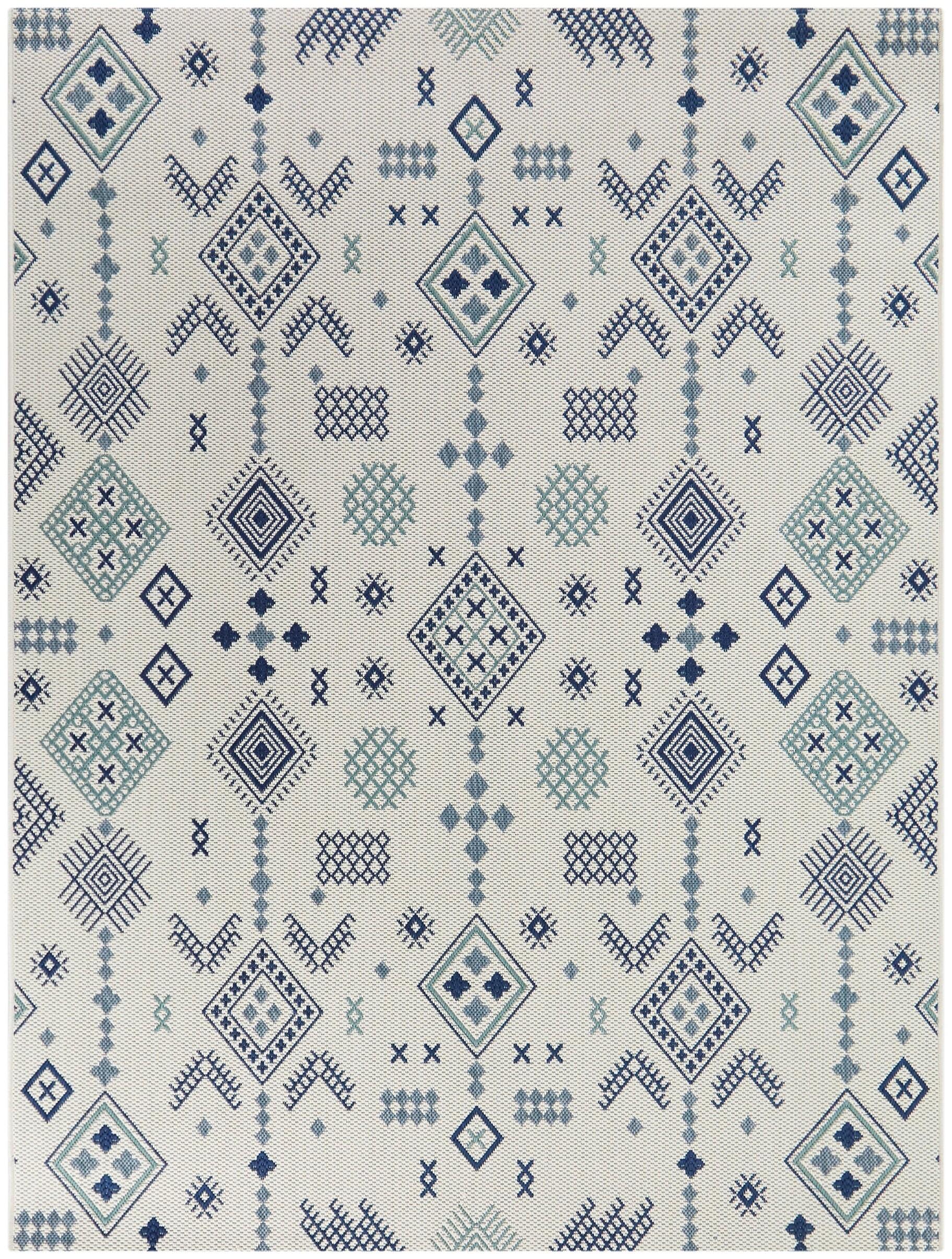 Ignacy Blue Moroccan Patio Indoor/Outdoor Area Rug
