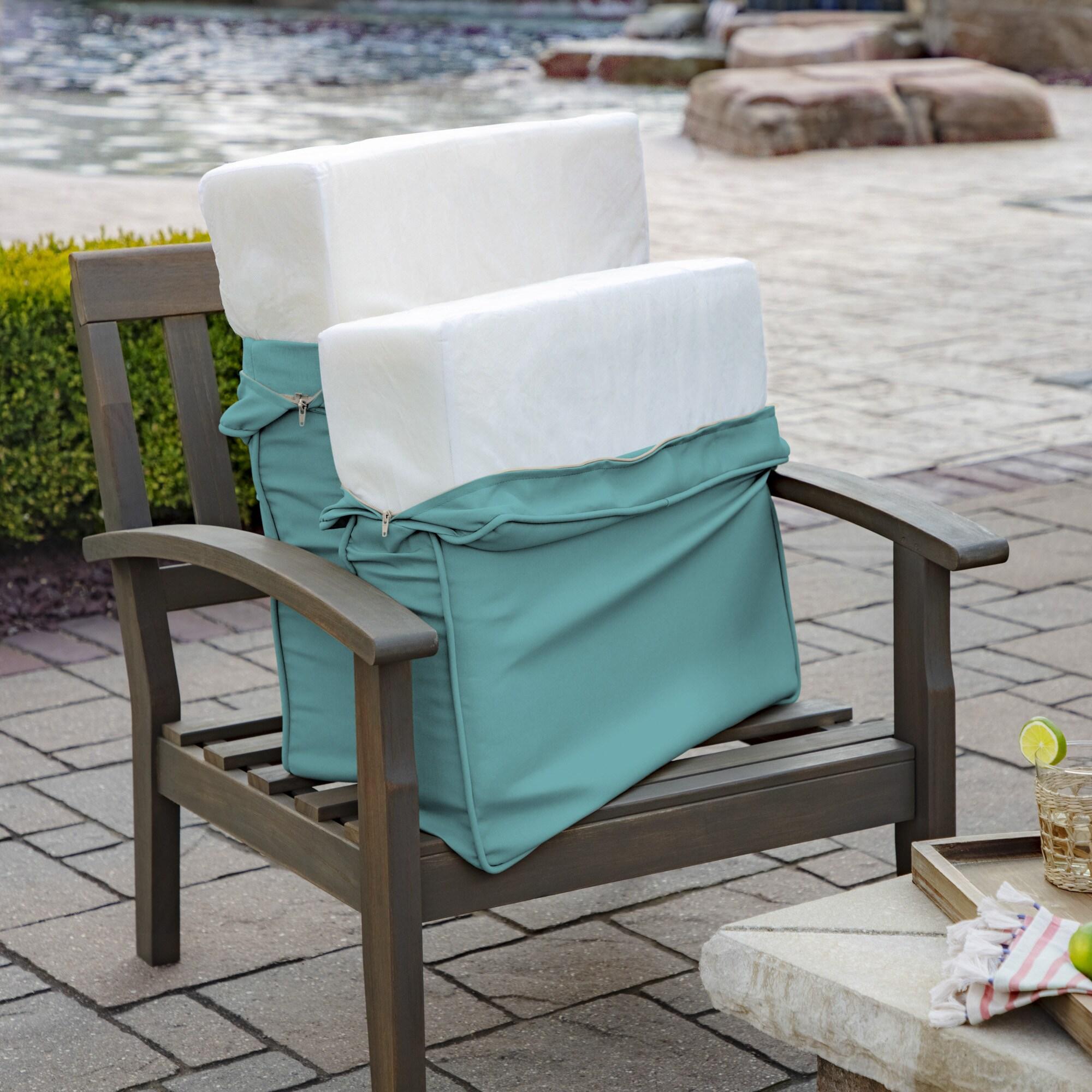 Arden Selections ProFoam EverTru Acrylic 24 x 24 x 6 Inch Outdoor Deep Seat Cushion Set, Aqua