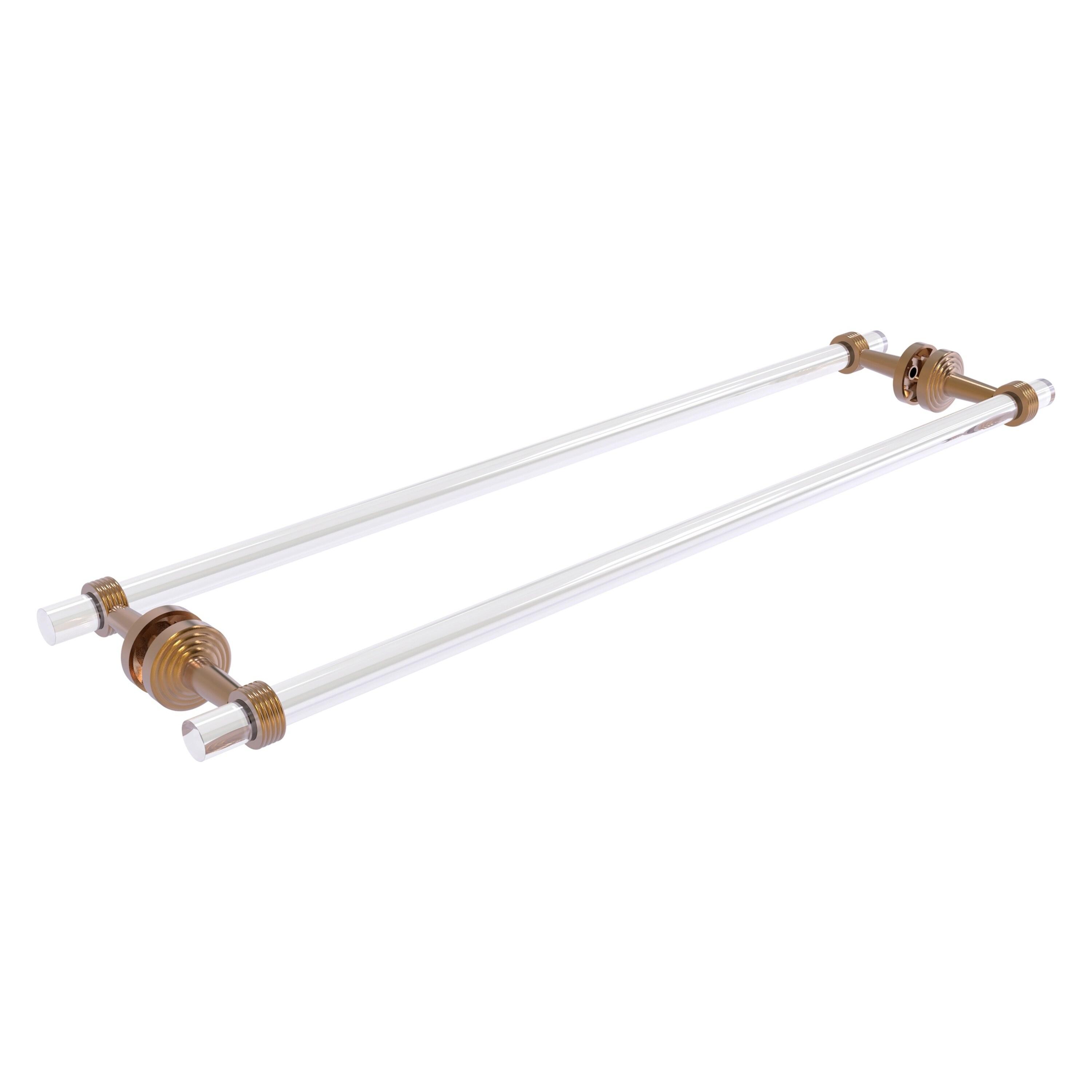 Brushed Bronze and Clear Acrylic Wall Mounted Towel Holder Set