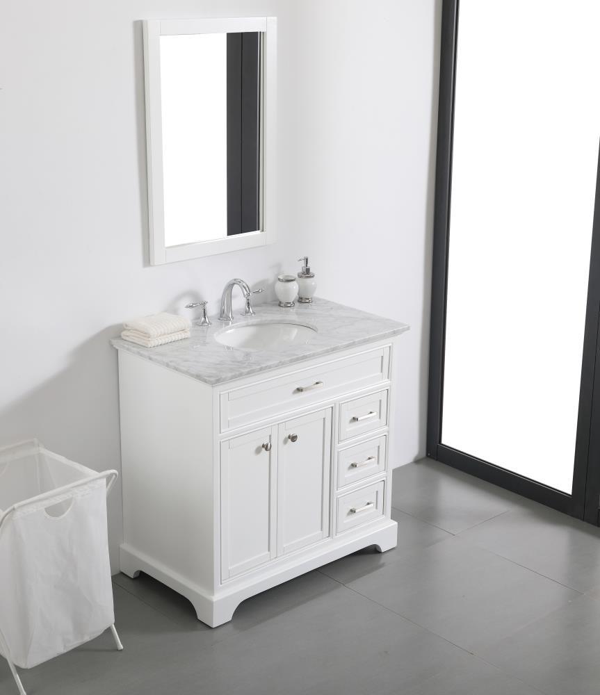 Elegant Decor Americana 36" Wood Single Bathroom Vanity in White