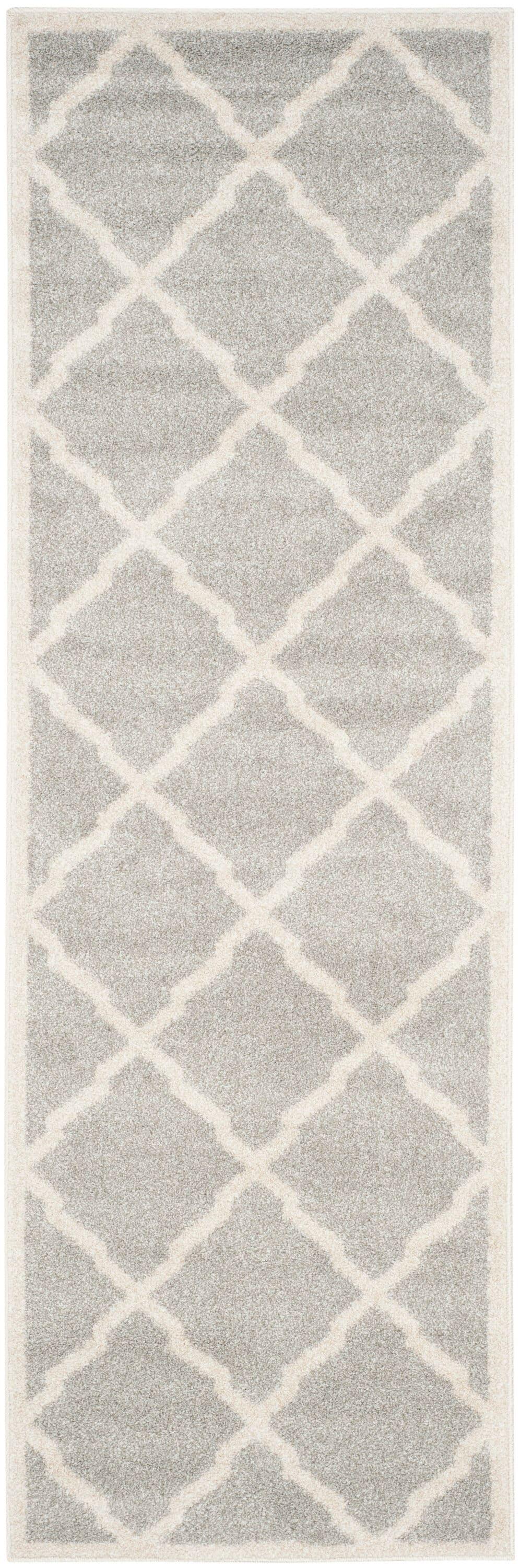 SAFAVIEH Amherst Sharalyn Geometric Runner Rug, Light Grey/Beige, 2'3" x 11'