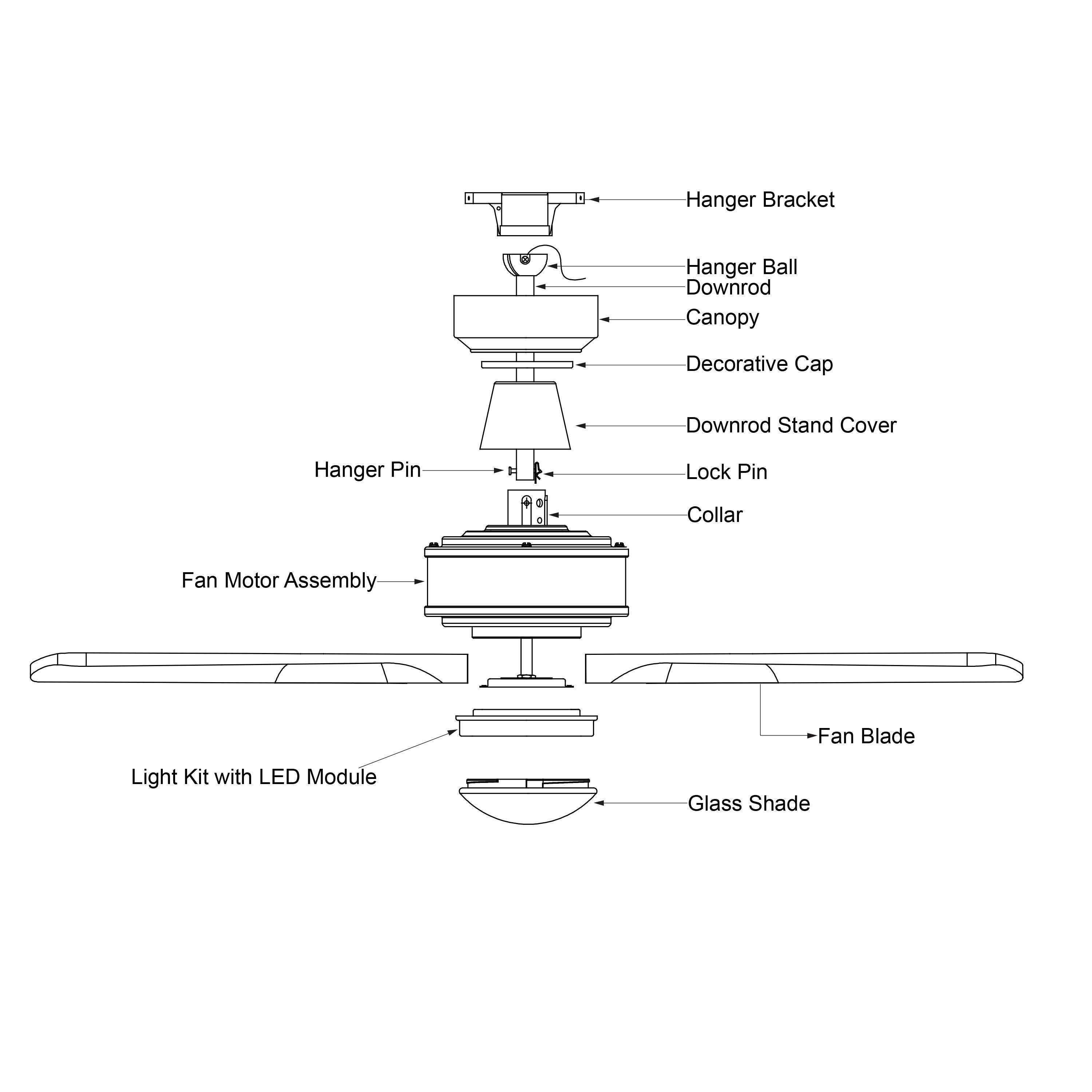 Wade Logan® Ballog 52'' Ceiling Fan with LED Lights
