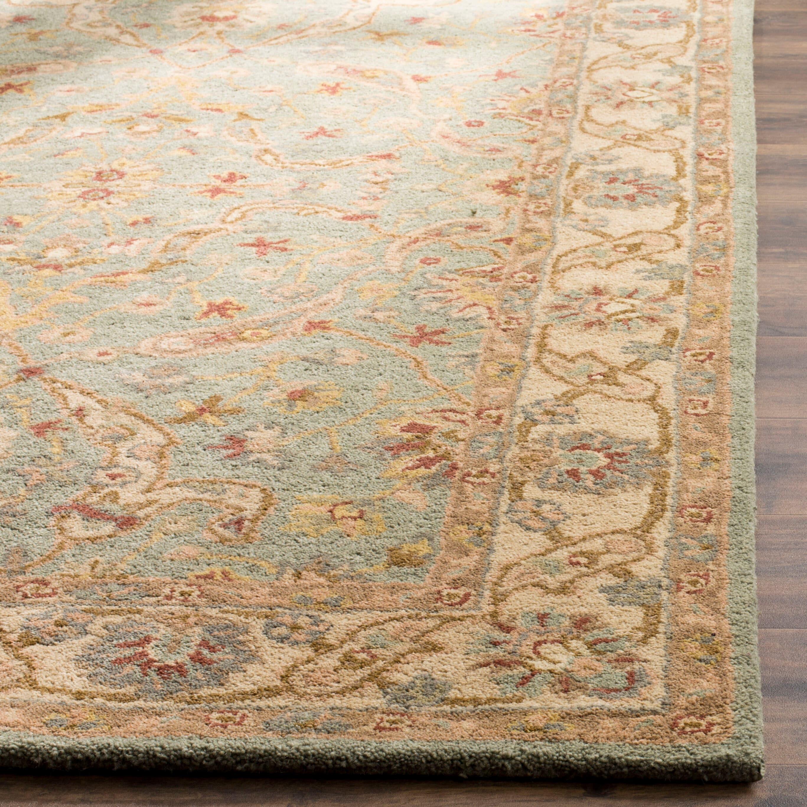 Antiquity AT311 Hand Tufted Area Rug - Teal/Beige - 7'6"x9'6" - Safavieh.