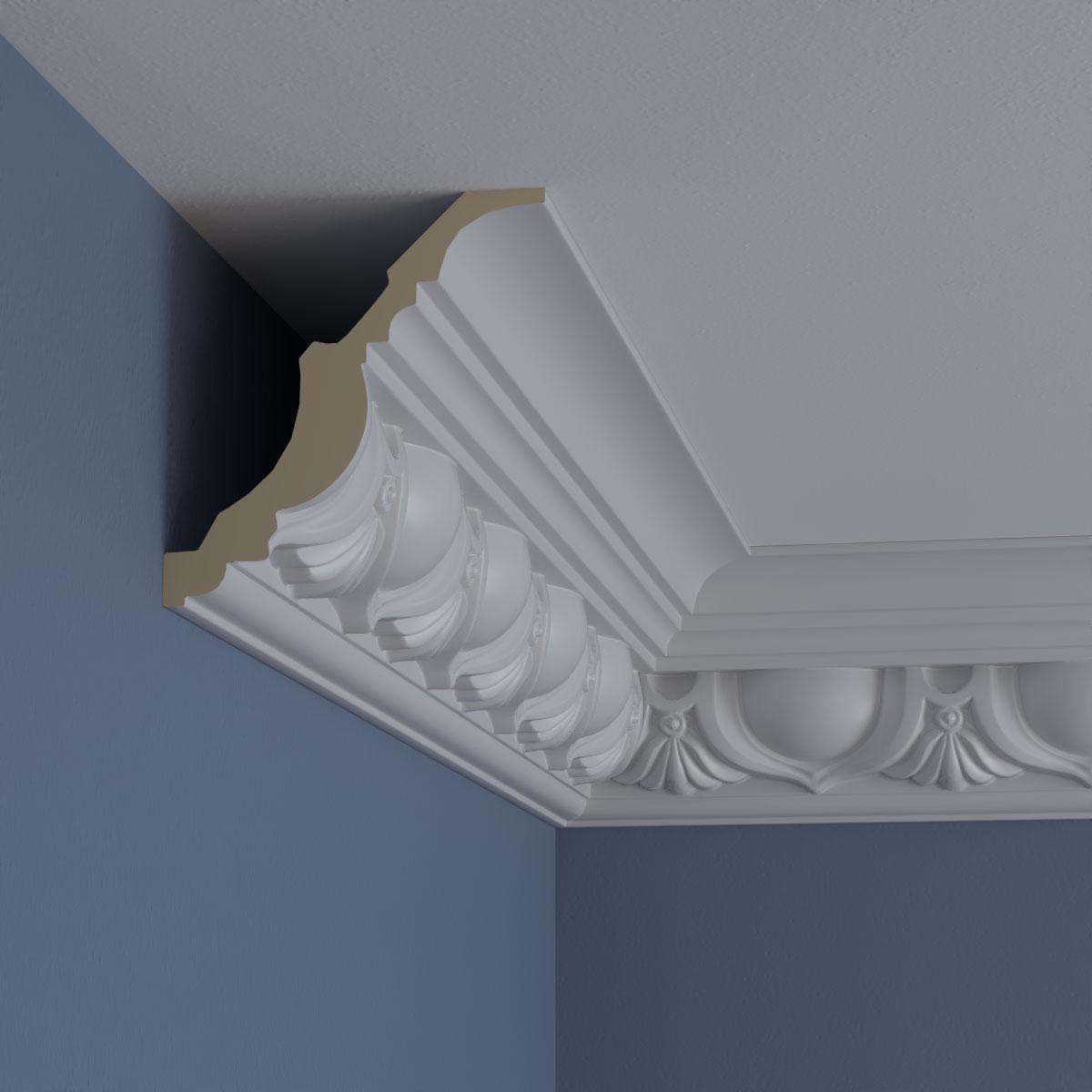 Ekena Millwork 5 5/8"H x 5 1/4"P x 7 5/8"F x 94 1/2"L, (6" Repeat), Artis Crown Moulding