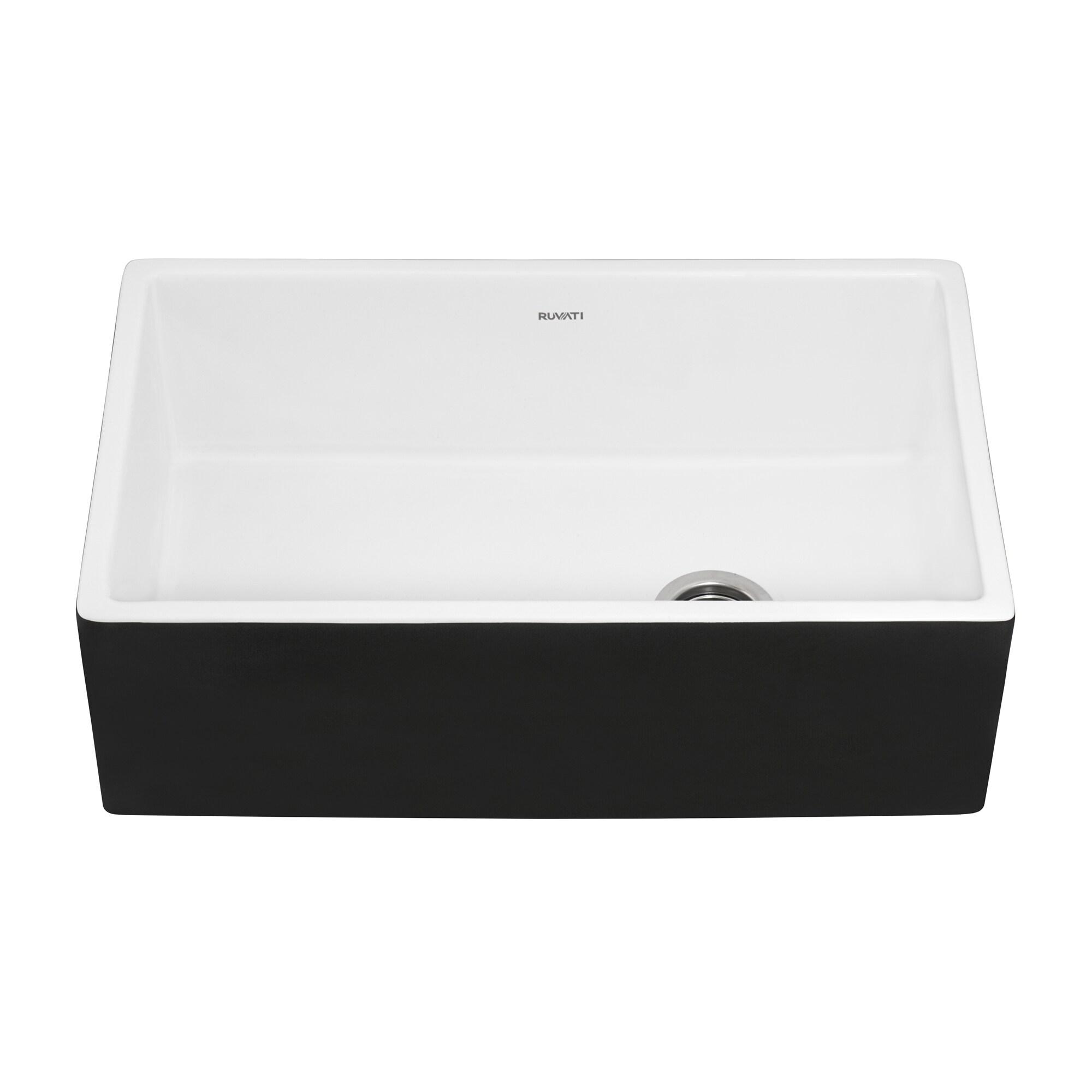 Ruvati Ruvati 30-inch Fireclay Modern Farmhouse Kitchen Sink Single Bowl RVL4018RBW