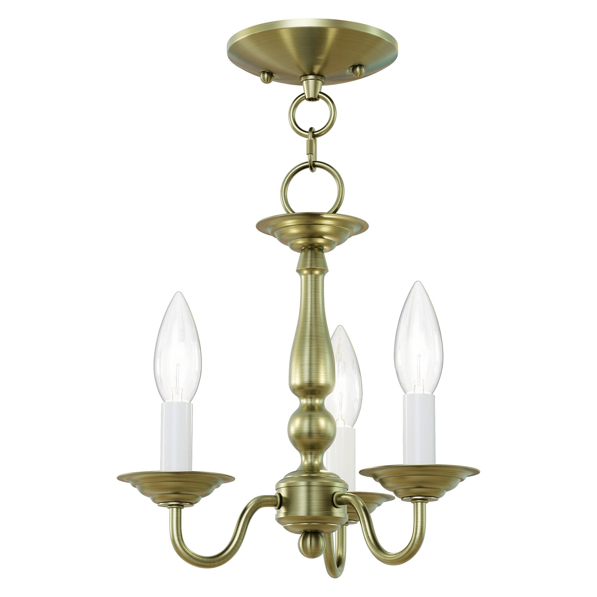 Livex Lighting Williamsburgh 3 - Light Chandelier in  Antique Brass
