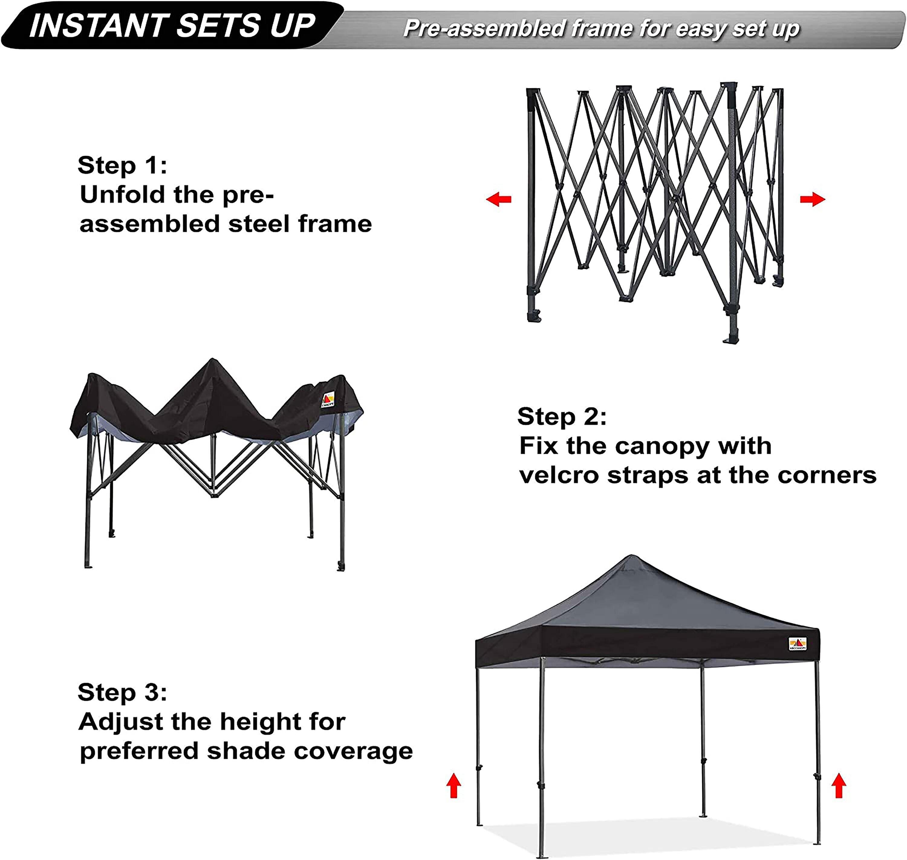 ABCCANOPY 10-ft x 10-ft Square Black Pop-up canopy