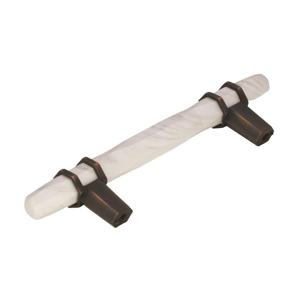 Marble White and Oil-Rubbed Bronze Cabinet Pull Bar