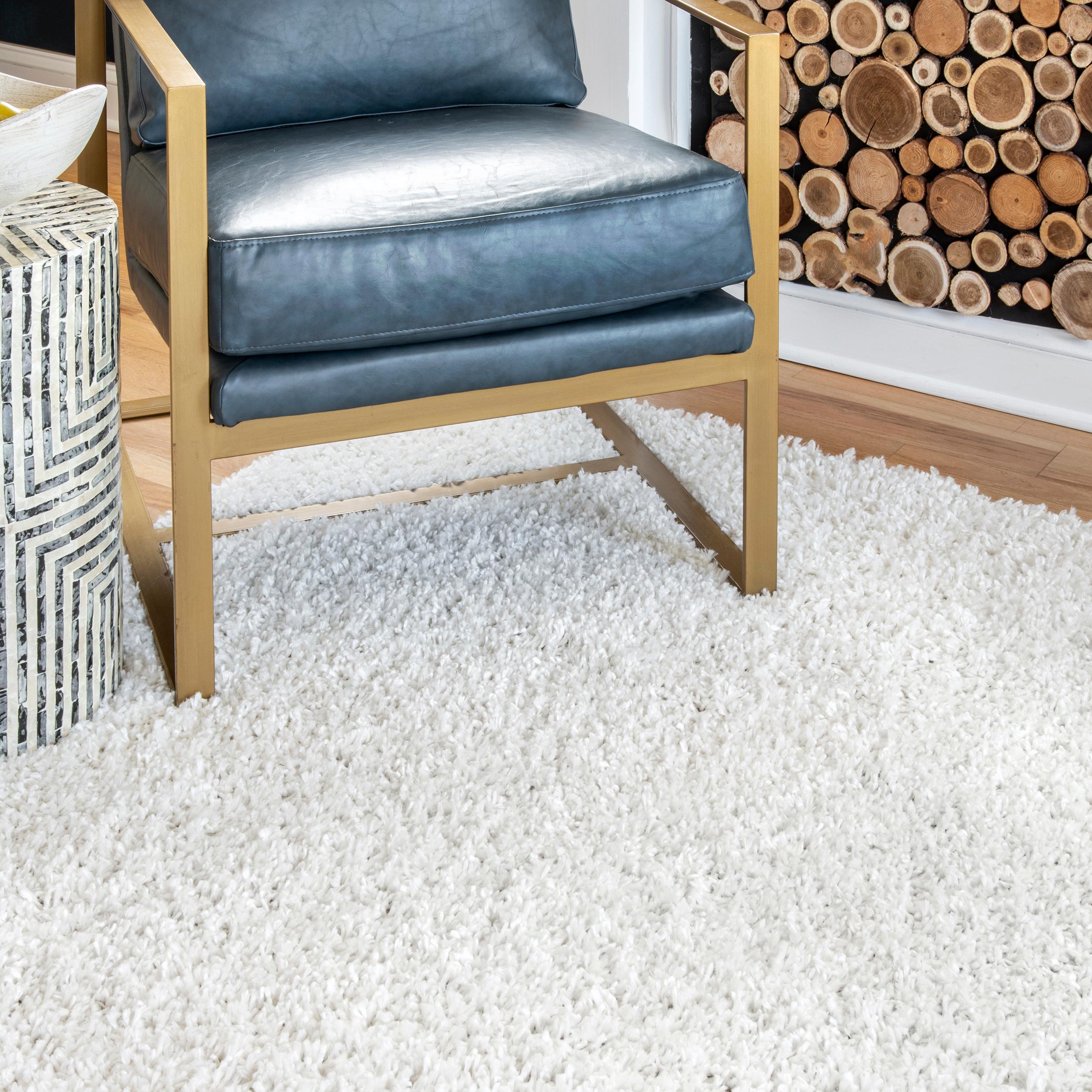 Nuloom Kara Solid 2x6 Runner Shag Indoor Area Rug for Living Room Bedroom Dining Room Nursery Entryway Hallway, Ivory