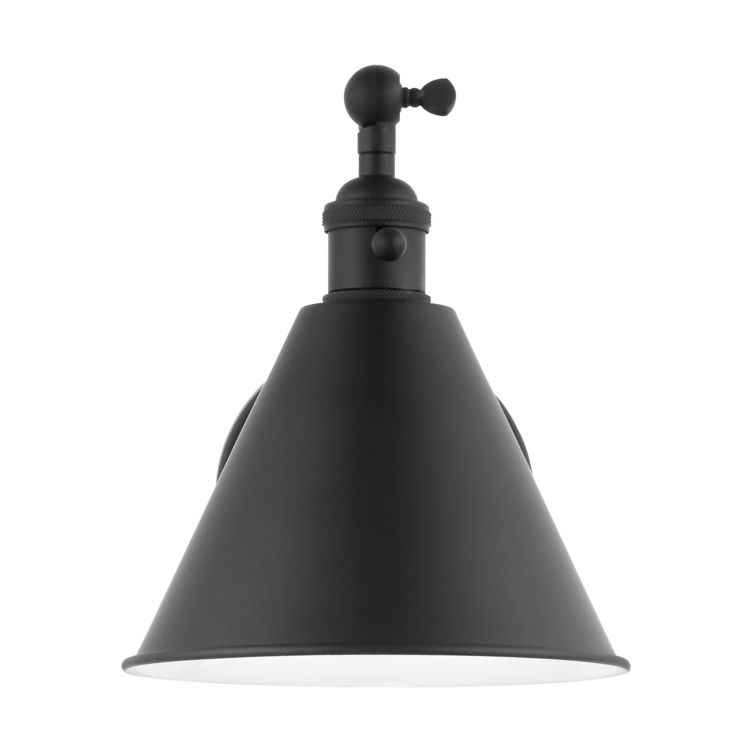 Salem 1-Light Midnight Black Wall Sconce with Midnight Black Metal Shade